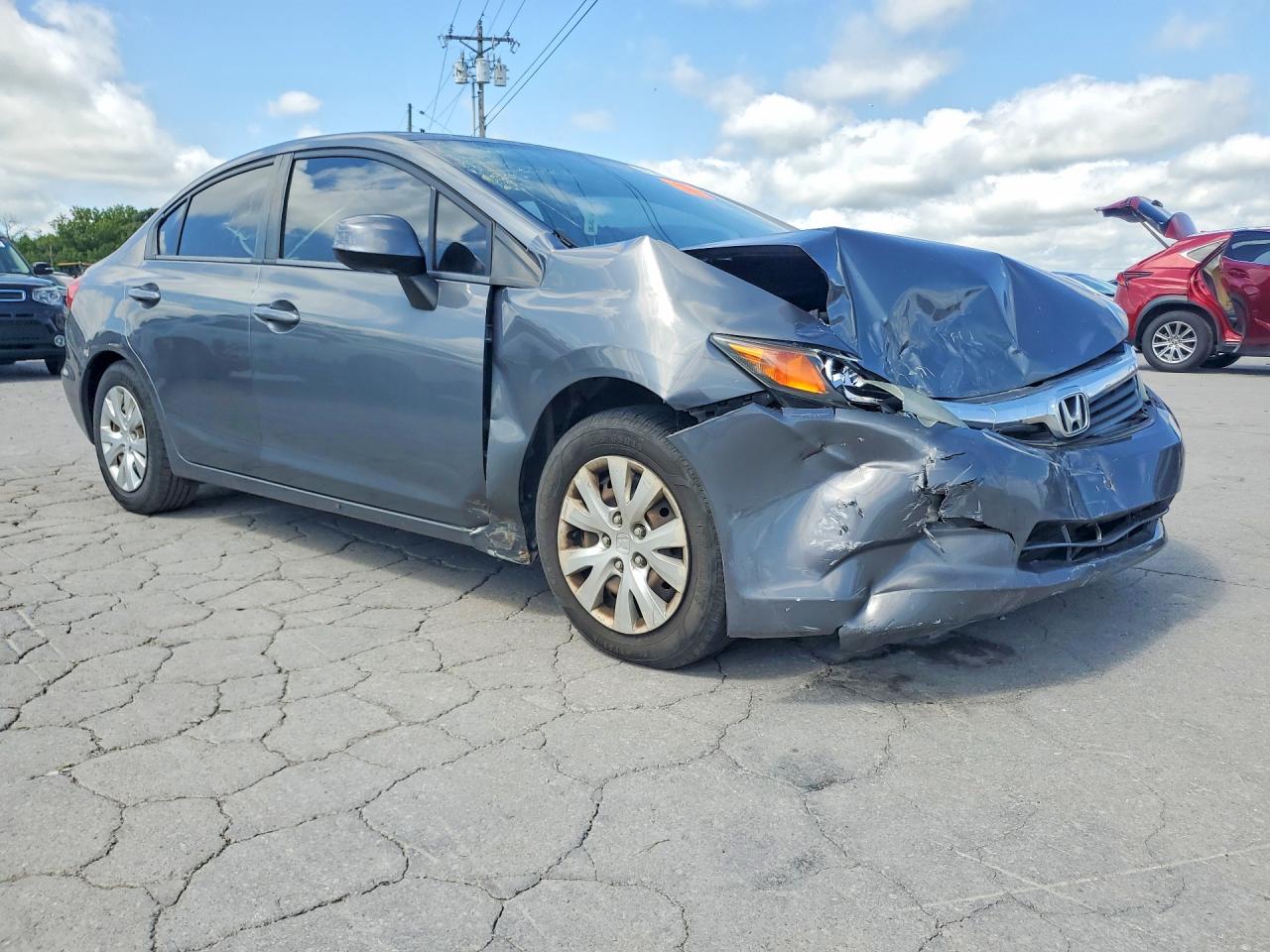 2012 Honda Civic Lx Gray vin: 19XFB2F54CE104330