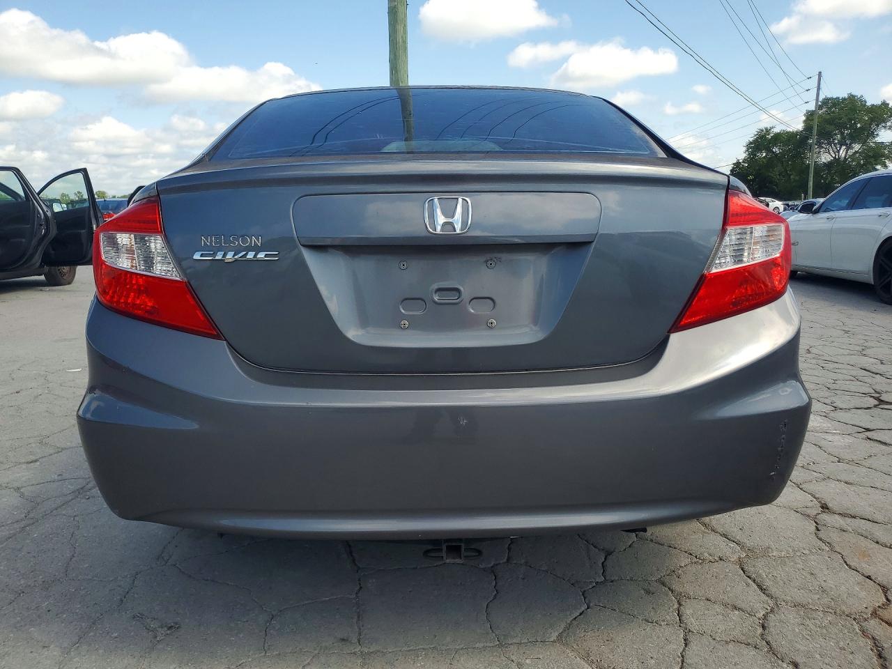 2012 Honda Civic Lx Gray vin: 19XFB2F54CE104330
