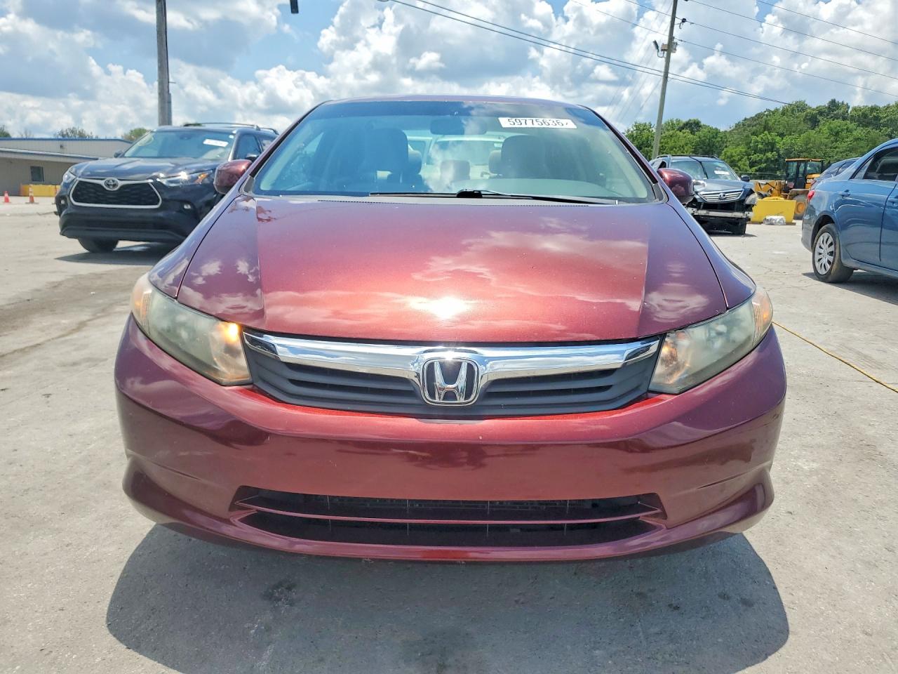 2012 Honda Civic Lx Maroon vin: 19XFB2F54CE110354