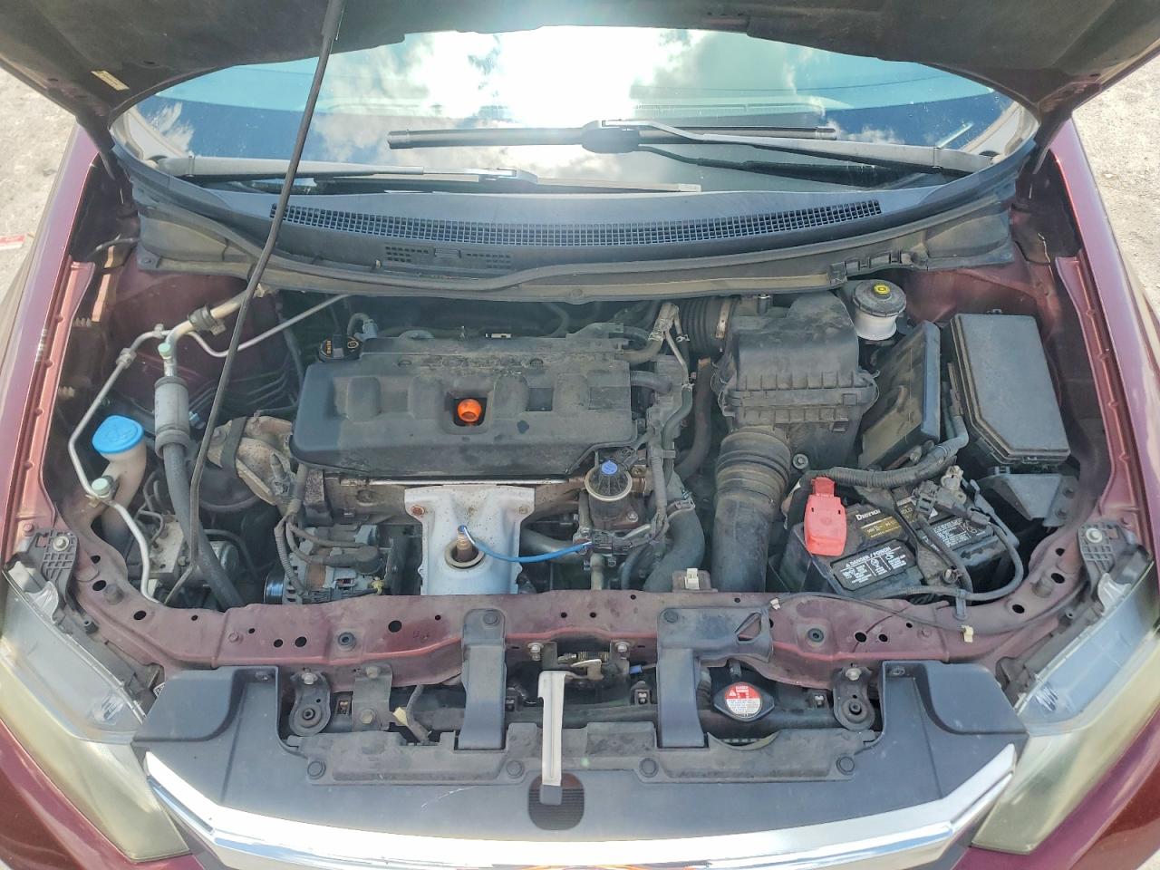 2012 Honda Civic Lx Maroon vin: 19XFB2F54CE110354