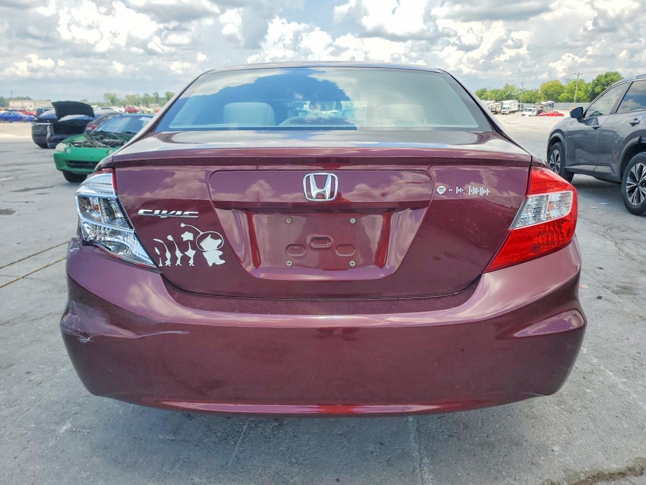 2012 Honda Civic Lx Maroon vin: 19XFB2F54CE110354