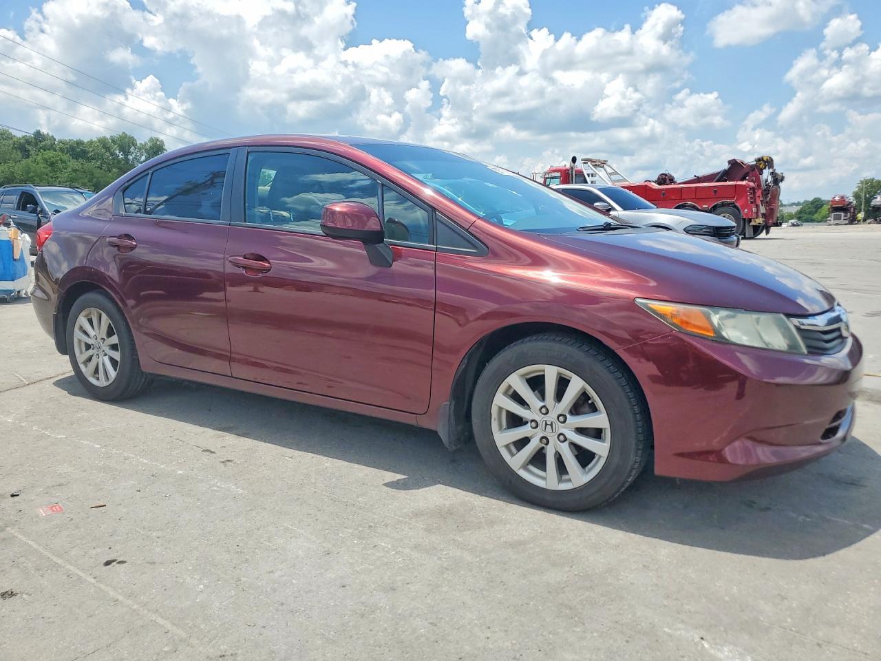 2012 Honda Civic Lx Maroon vin: 19XFB2F54CE110354