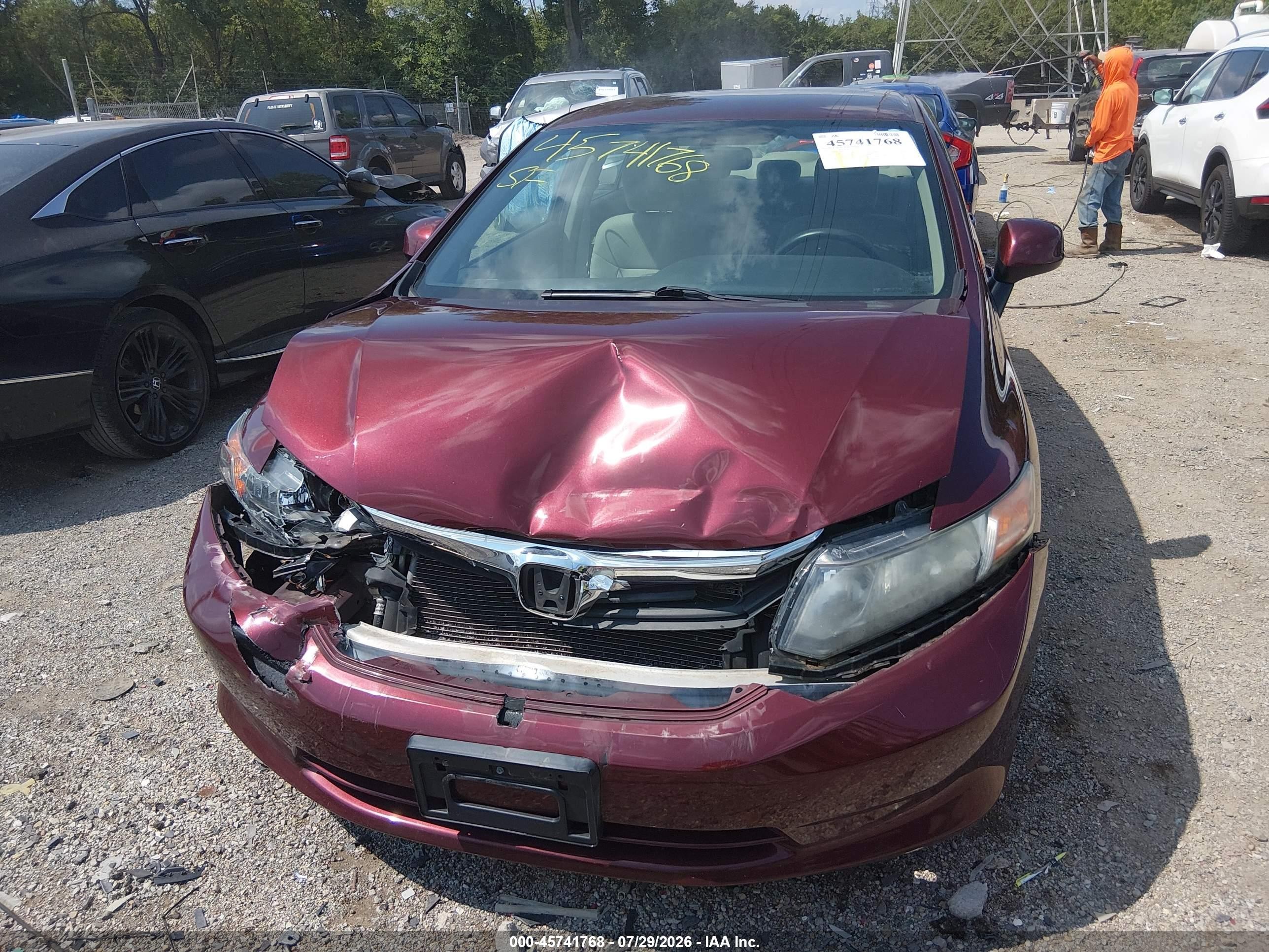 2012 Honda Civic Lx Maroon vin: 19XFB2F54CE302048
