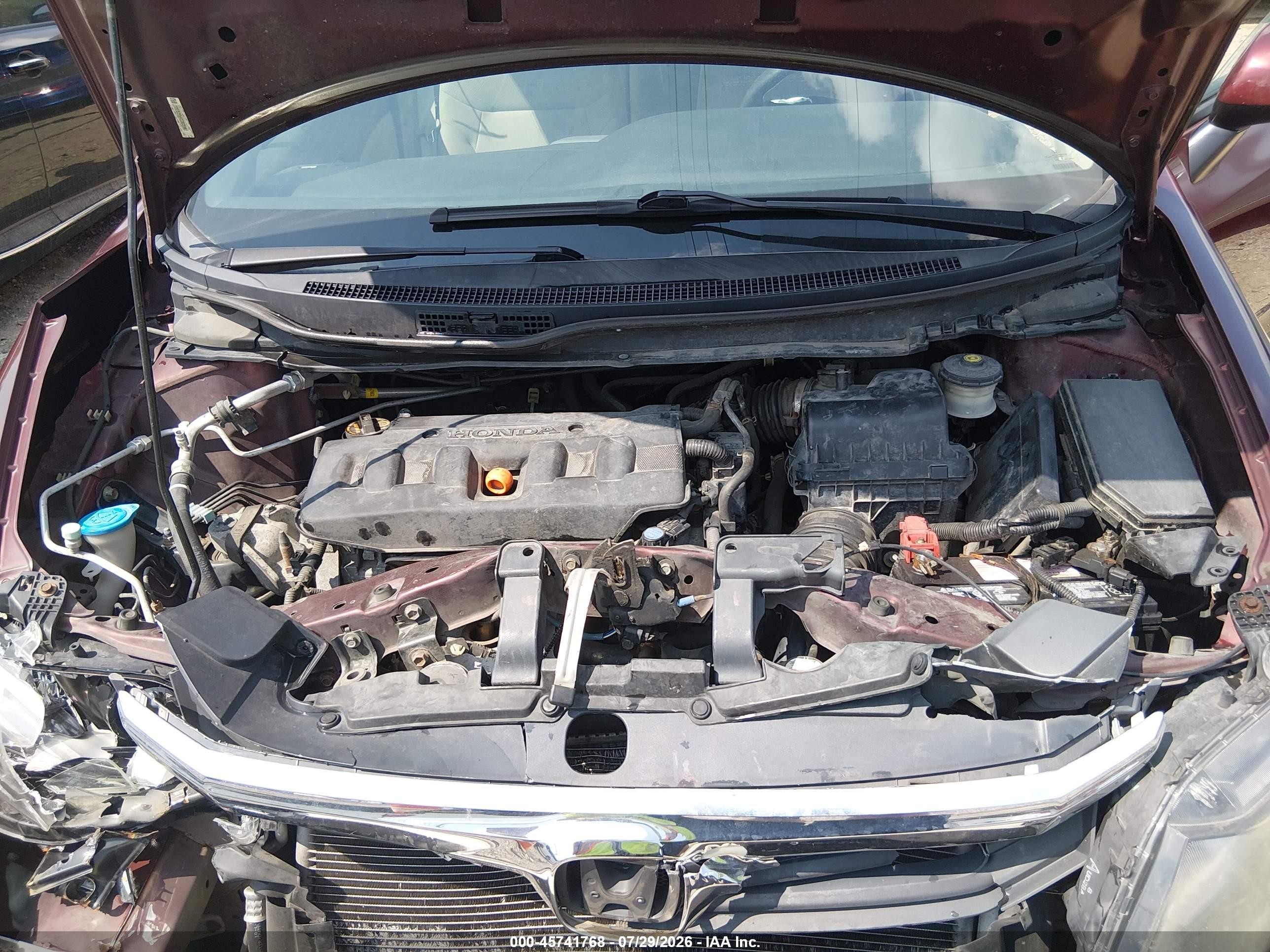 2012 Honda Civic Lx Maroon vin: 19XFB2F54CE302048