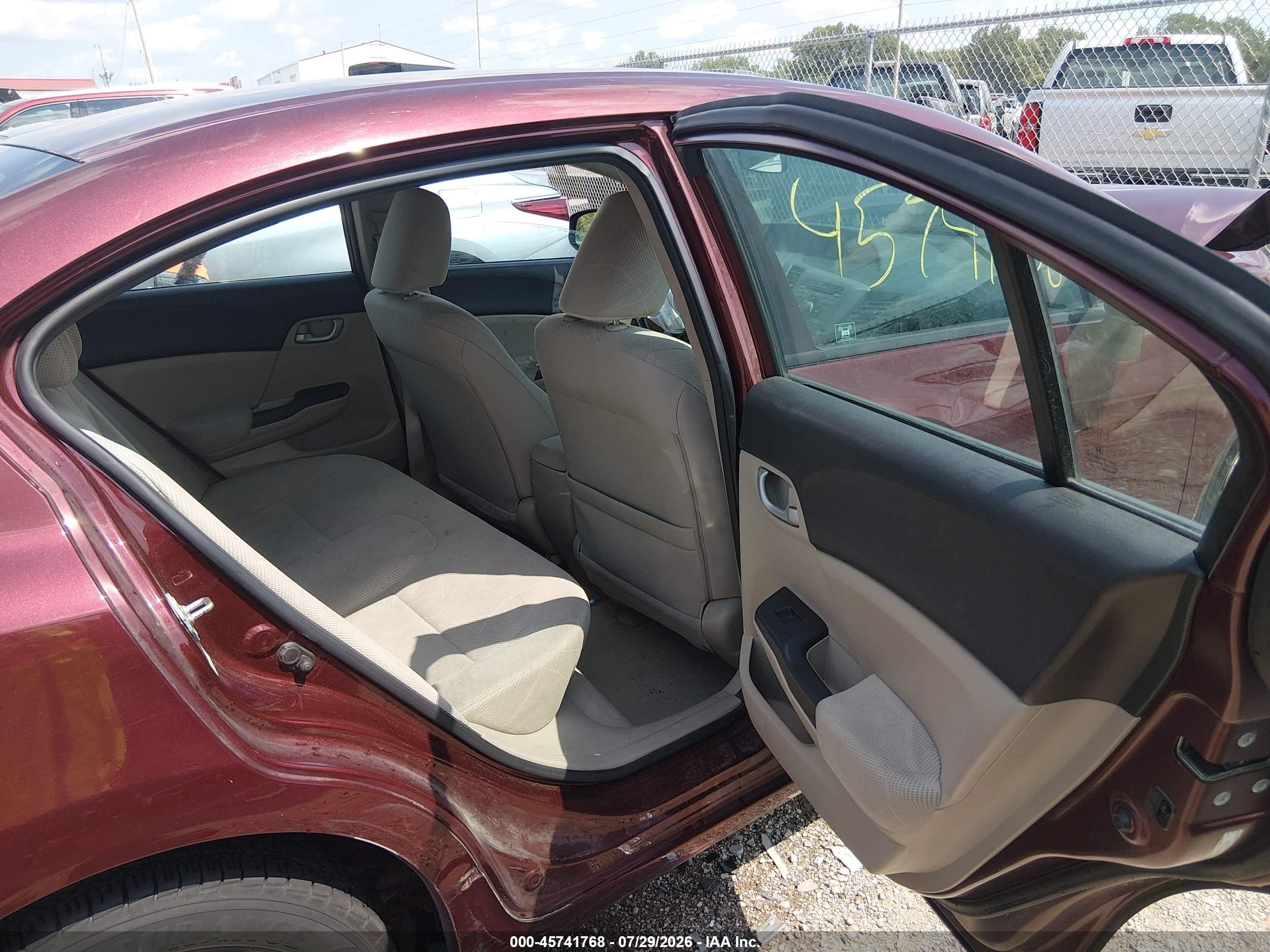 2012 Honda Civic Lx Maroon vin: 19XFB2F54CE302048