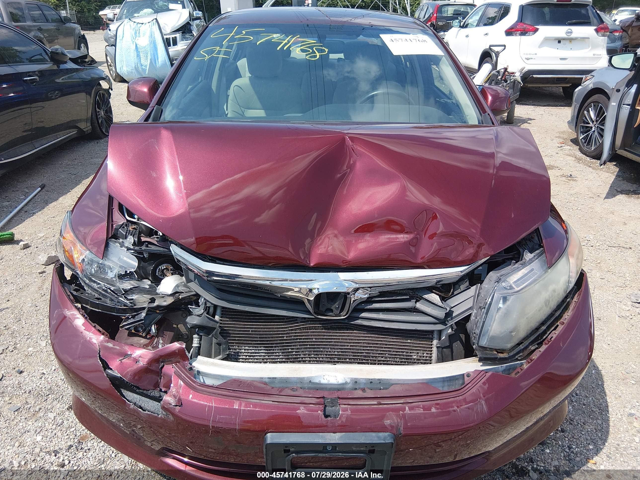 2012 Honda Civic Lx Maroon vin: 19XFB2F54CE302048