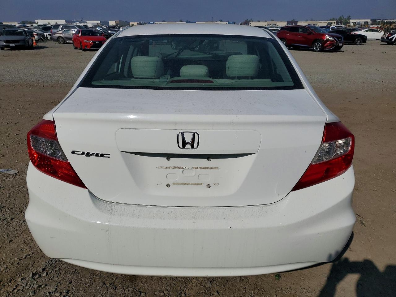 2012 Honda Civic Lx White vin: 19XFB2F54CE304561