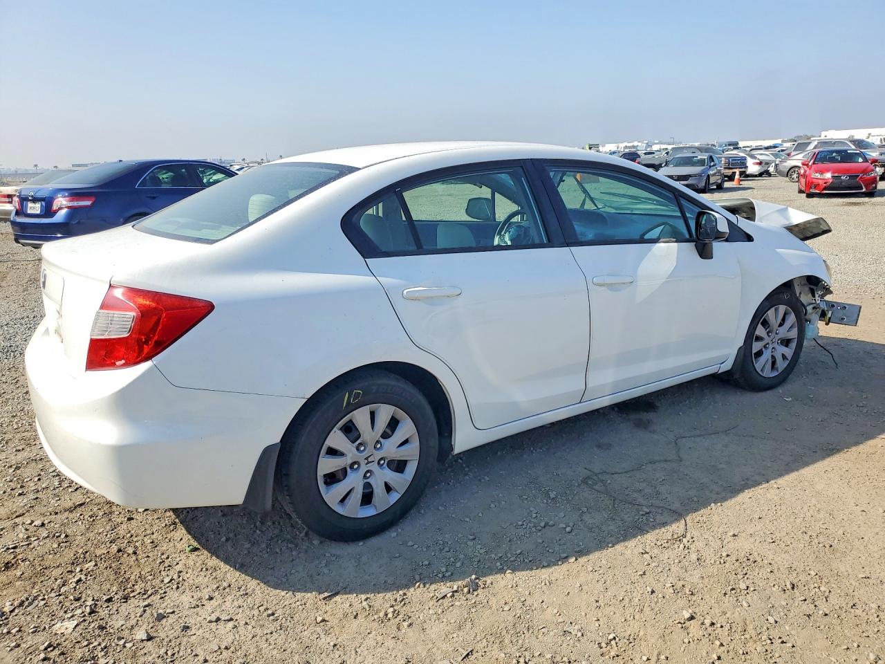 2012 Honda Civic Lx White vin: 19XFB2F54CE304561