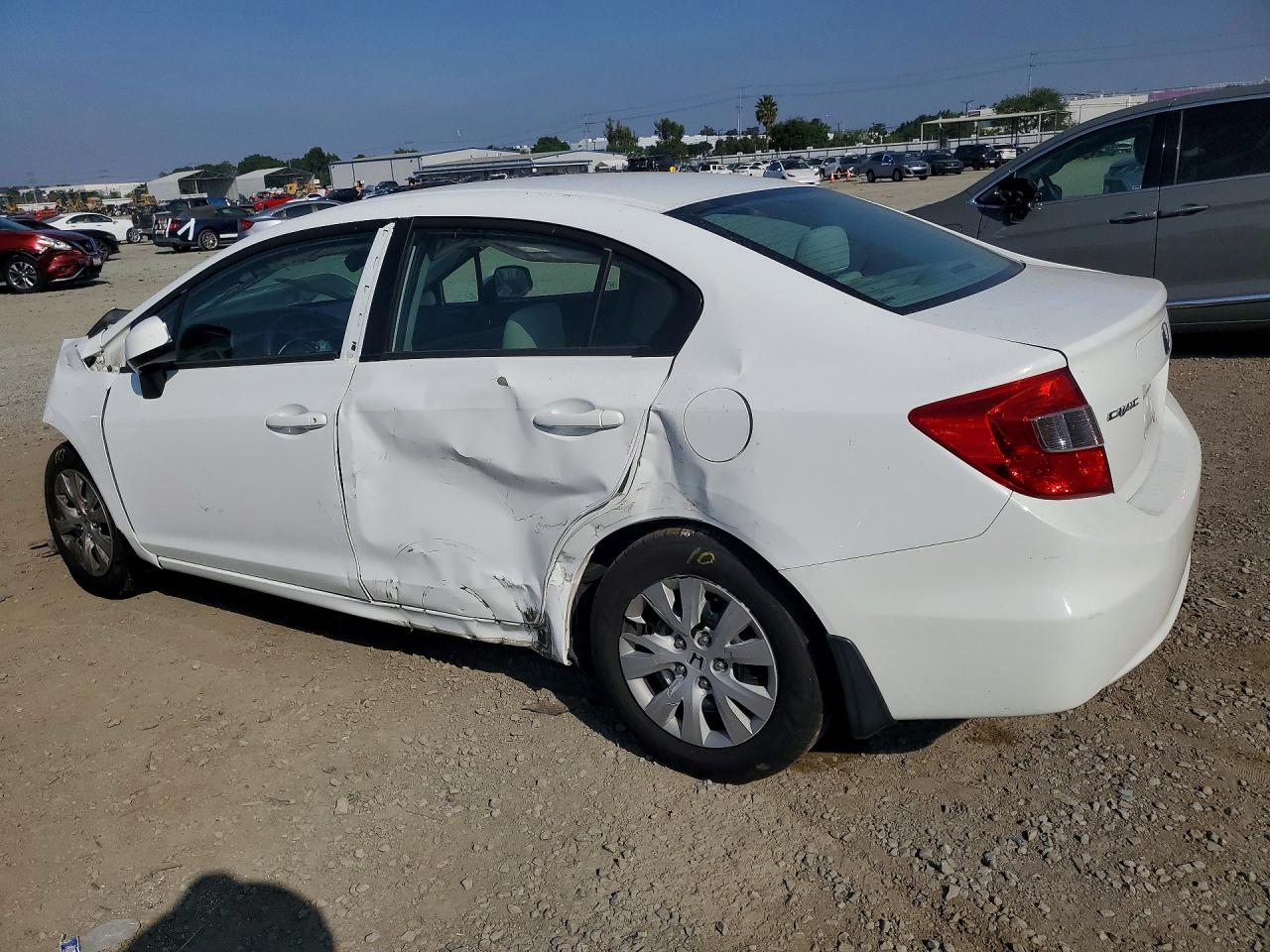 2012 Honda Civic Lx White vin: 19XFB2F54CE304561