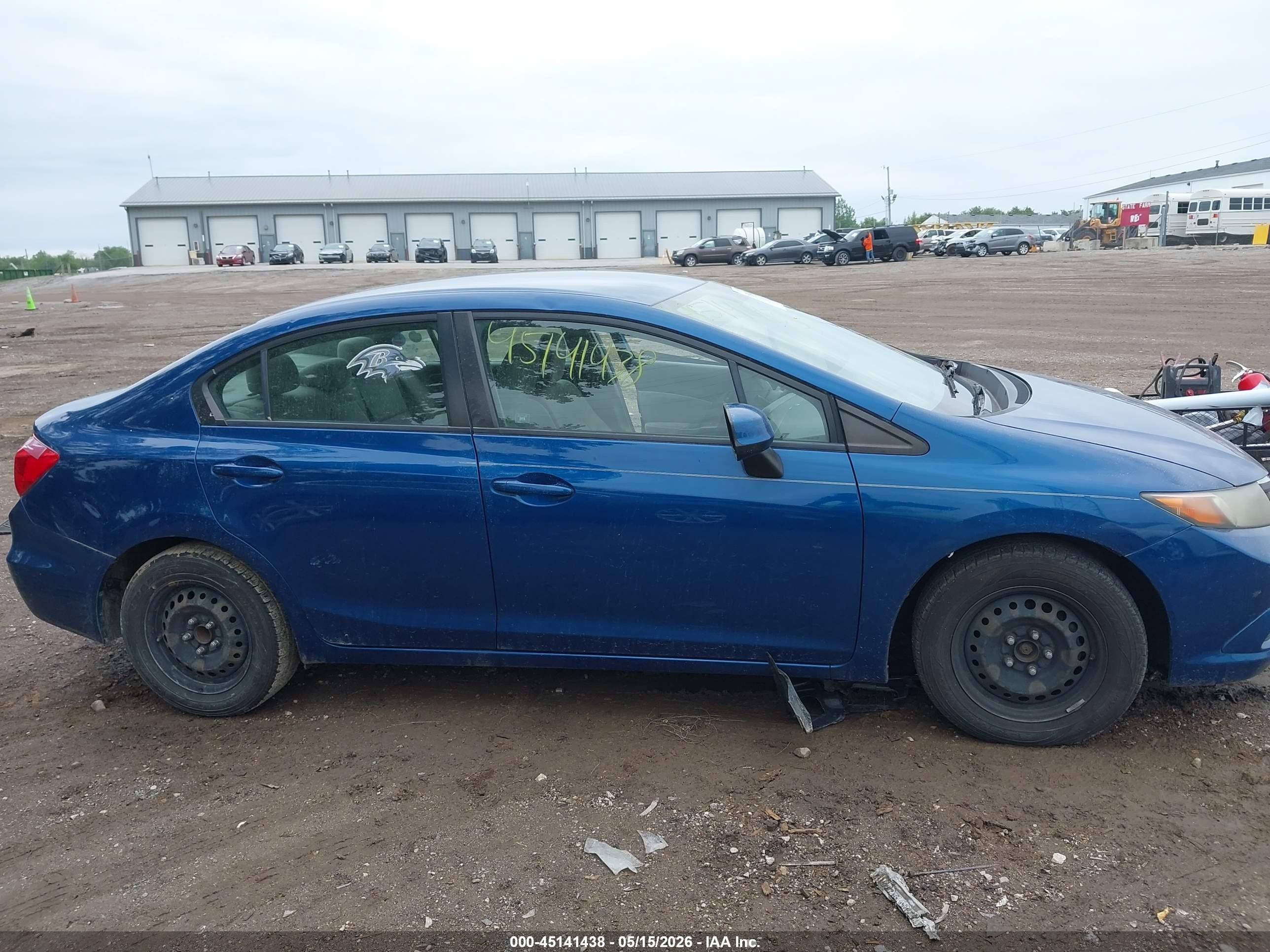 2012 Honda Civic Lx Blue vin: 19XFB2F54CE321361