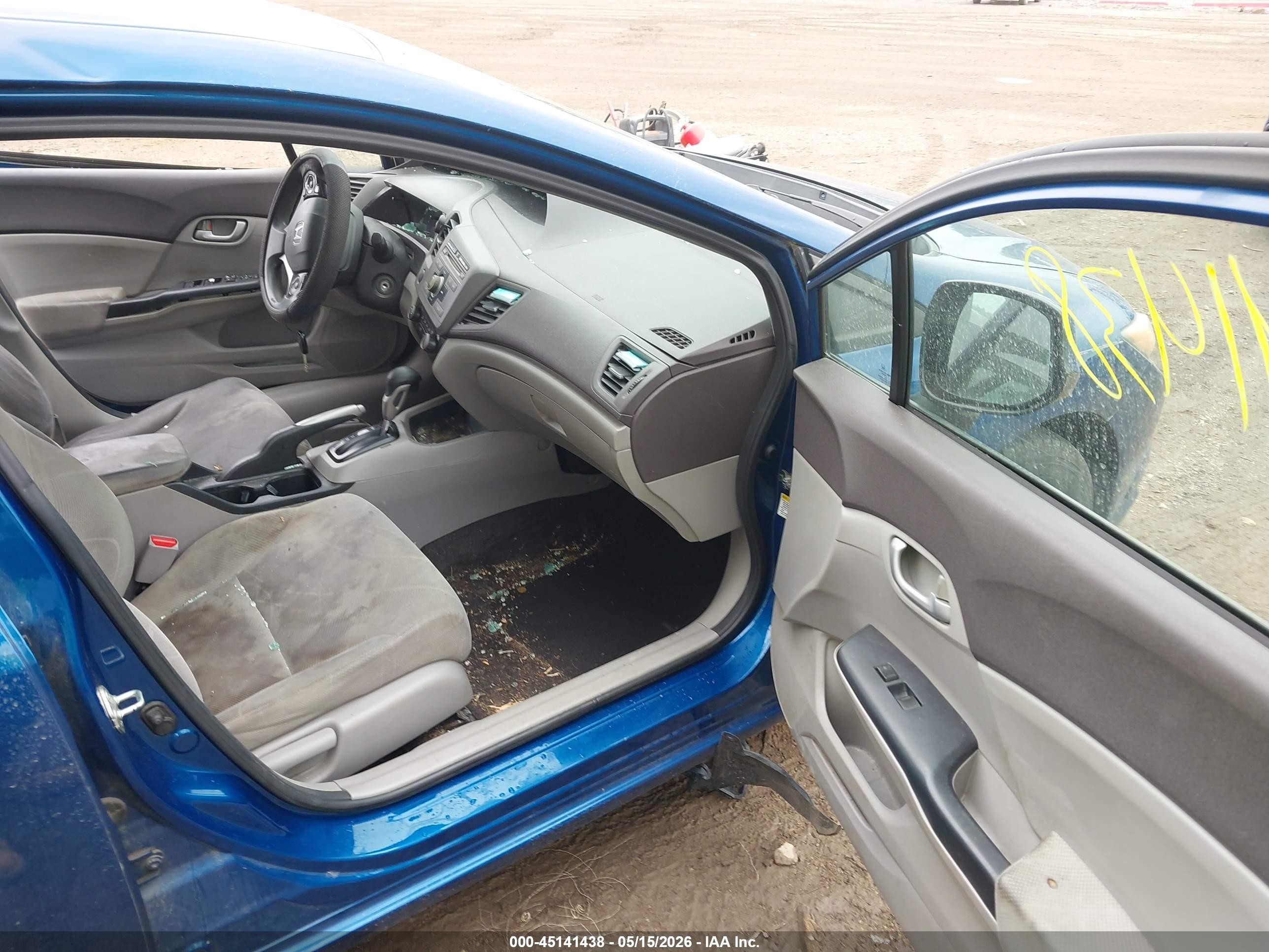 2012 Honda Civic Lx Blue vin: 19XFB2F54CE321361