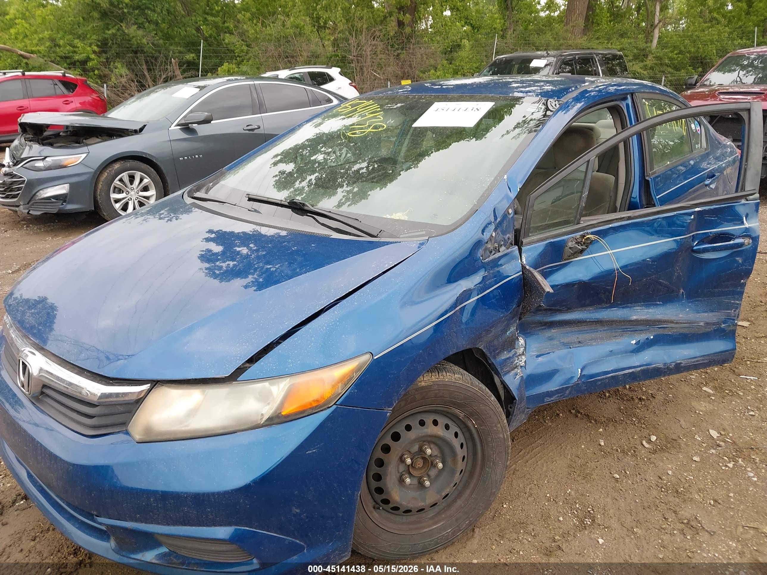 2012 Honda Civic Lx Blue vin: 19XFB2F54CE321361