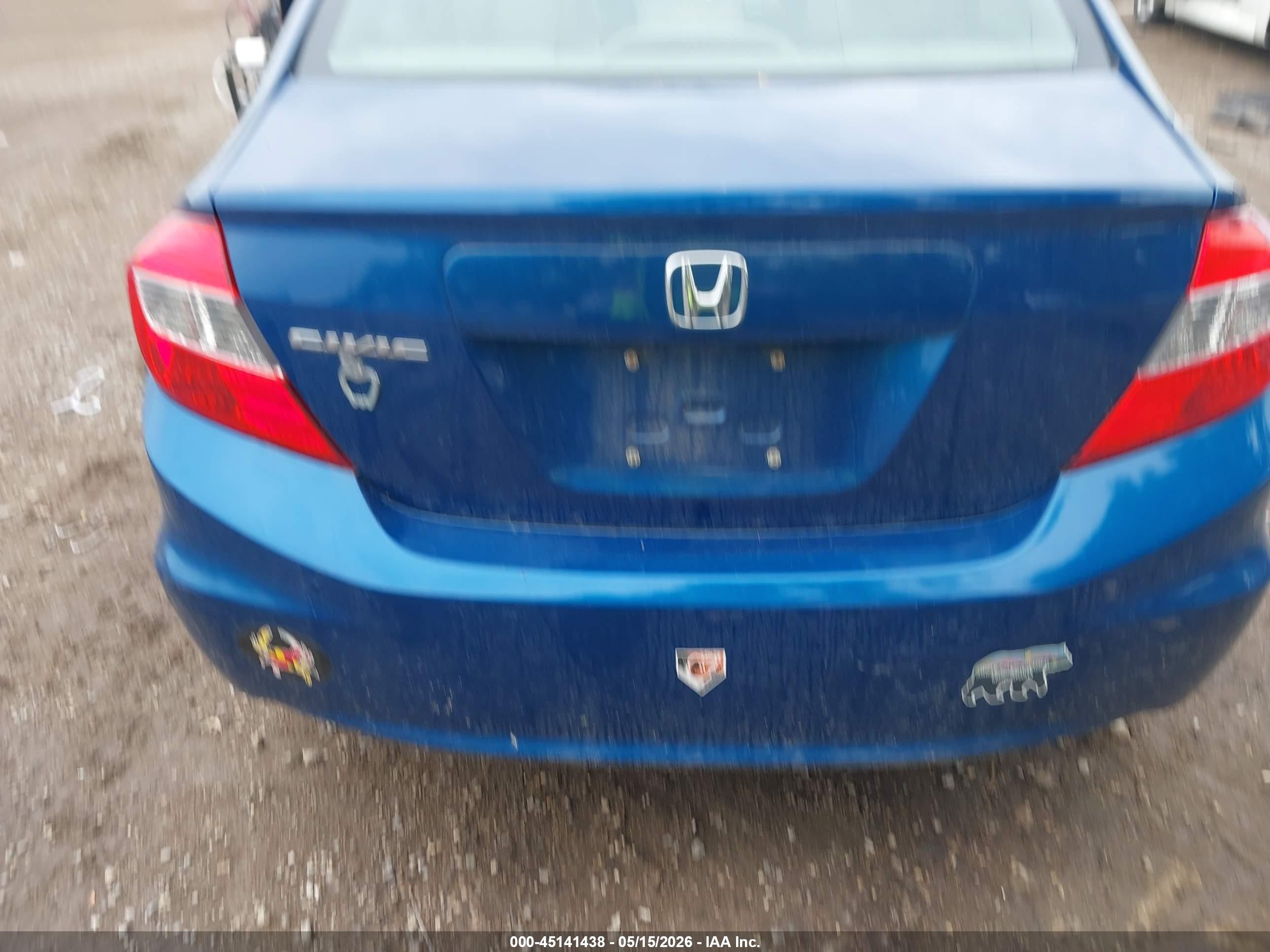 2012 Honda Civic Lx Blue vin: 19XFB2F54CE321361
