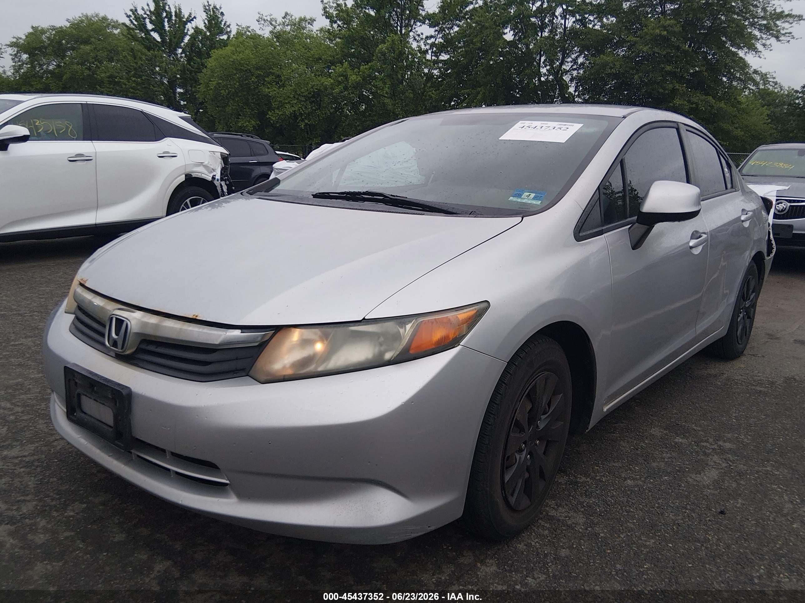 2012 Honda Civic Lx Серебряный vin: 19XFB2F54CE331419
