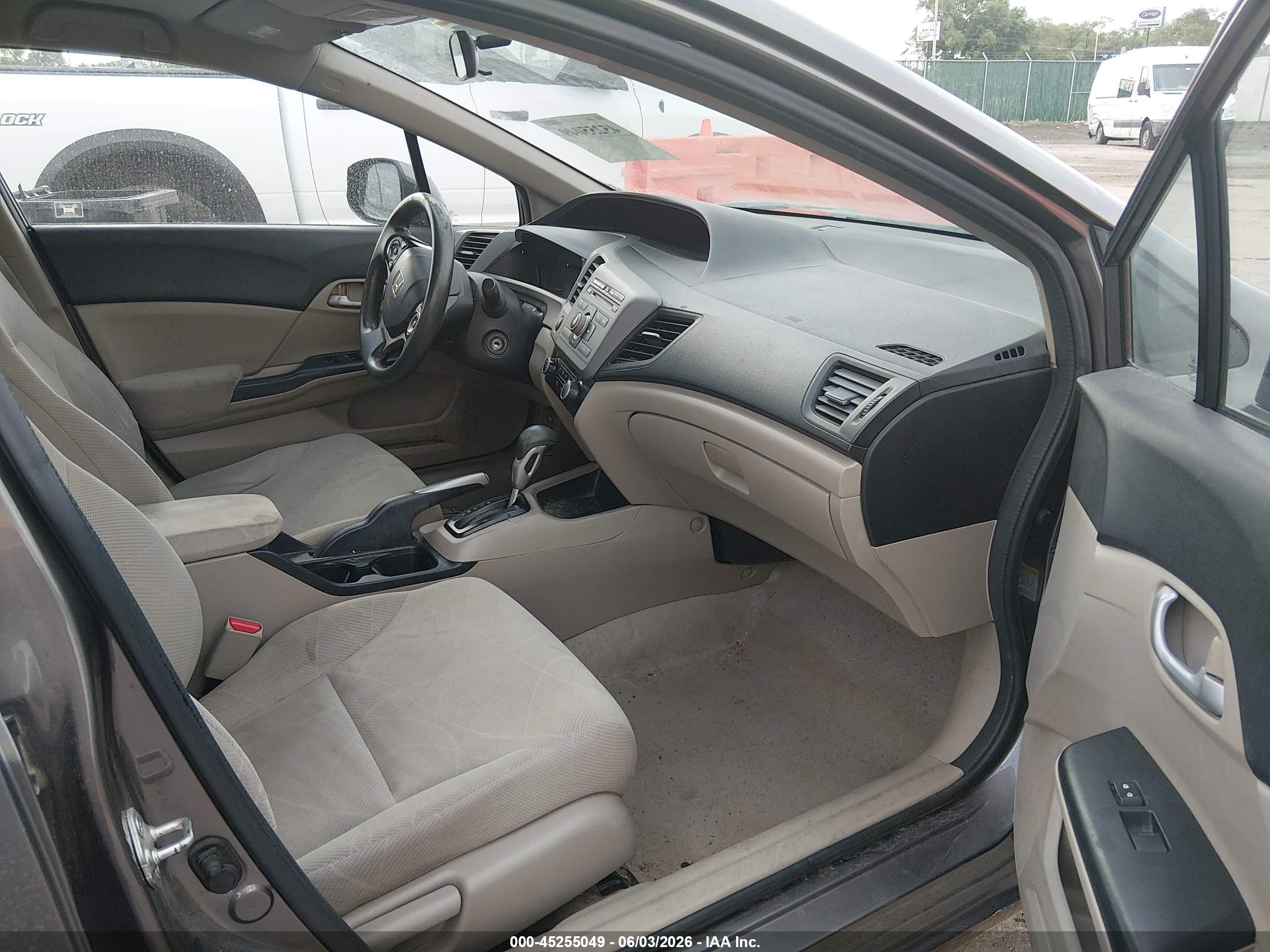 2012 Honda Civic Lx Gray vin: 19XFB2F54CE337298