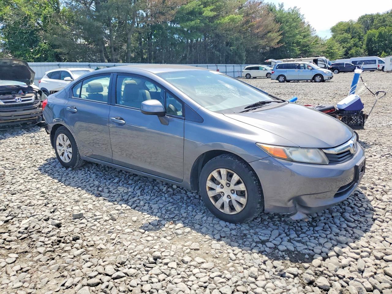 2012 Honda Civic Lx Серый vin: 19XFB2F54CE343134