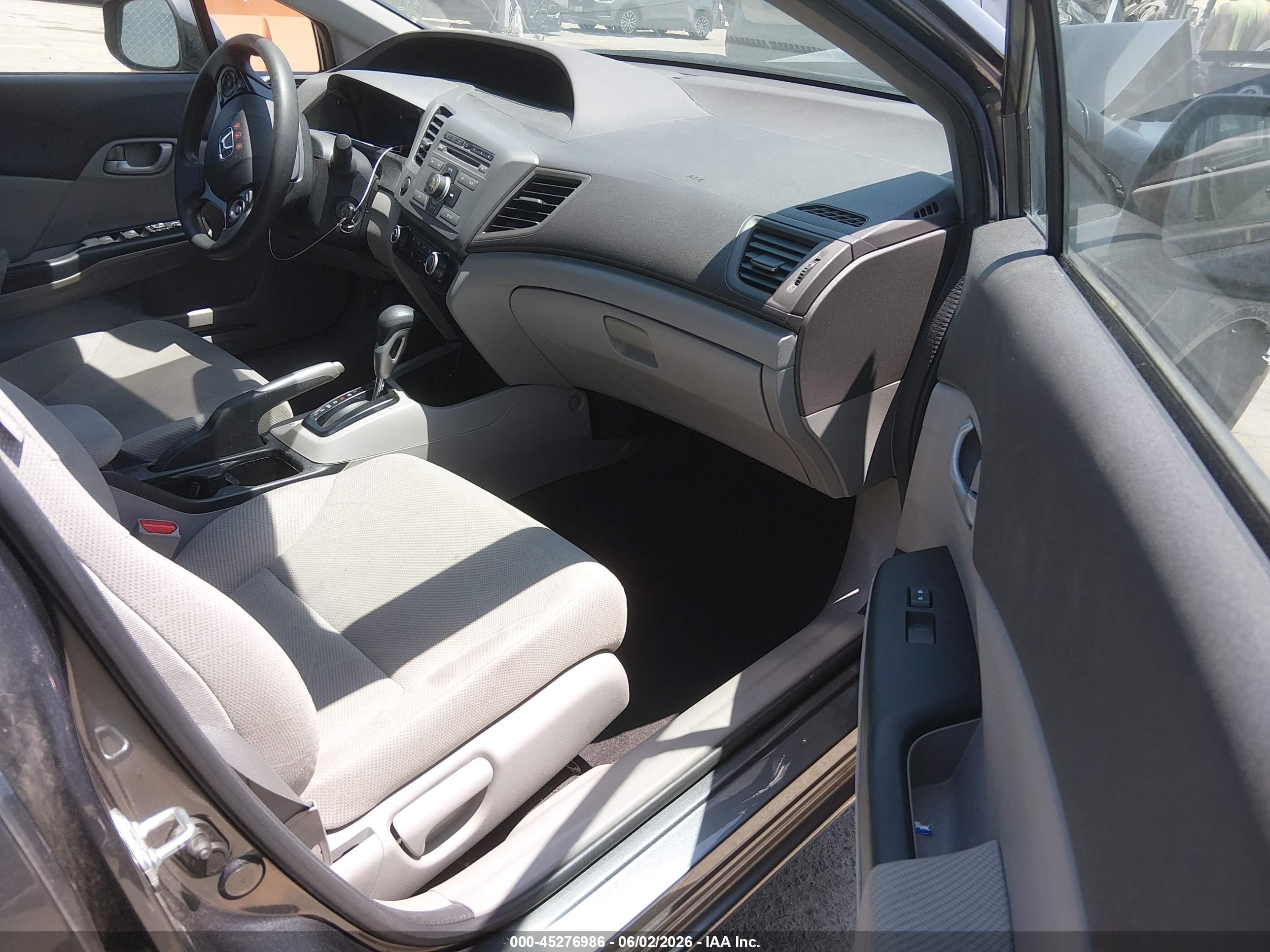 2012 Honda Civic Lx Gray vin: 19XFB2F54CE346339