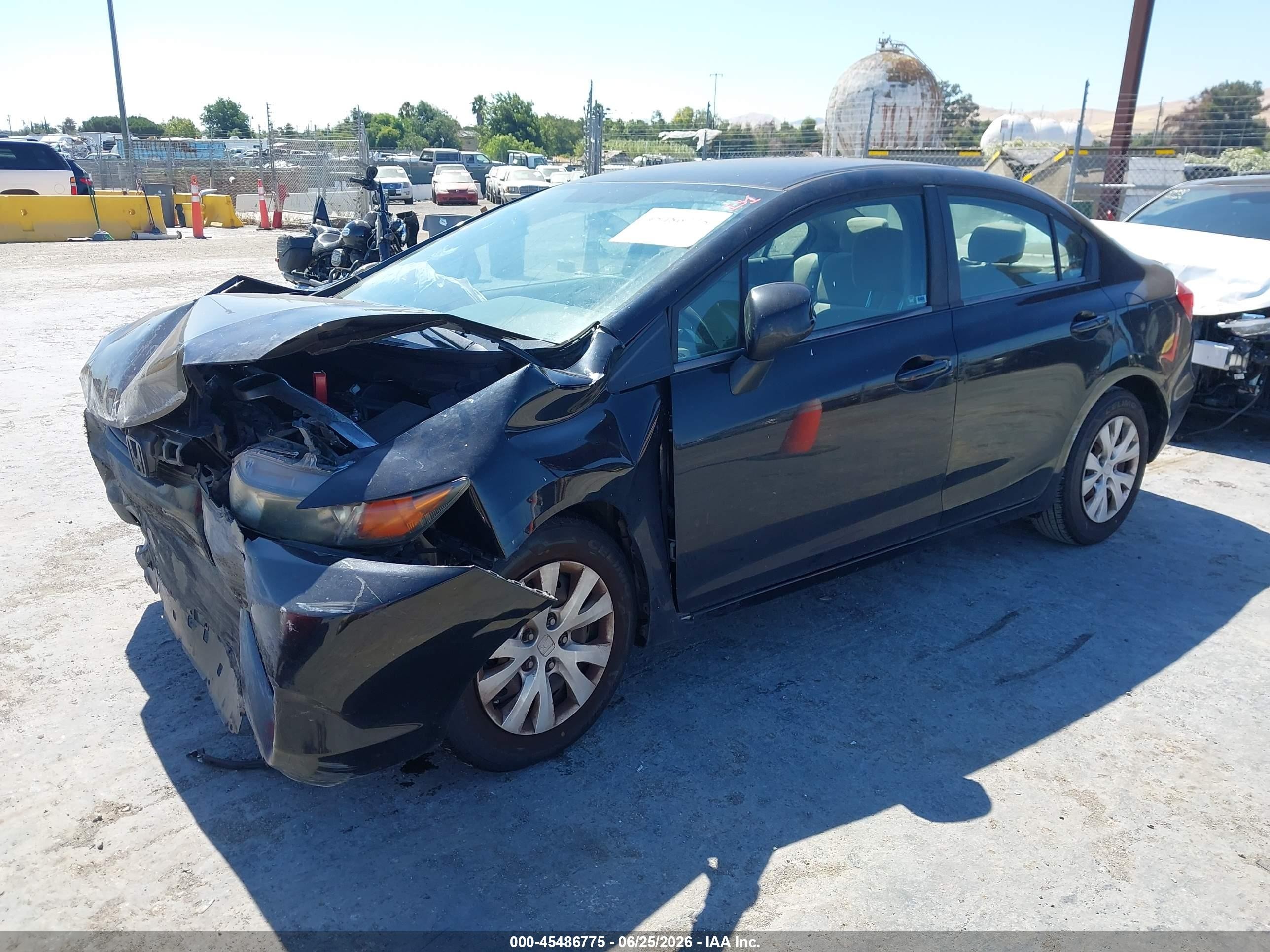 2012 Honda Civic Lx Black vin: 19XFB2F54CE353016