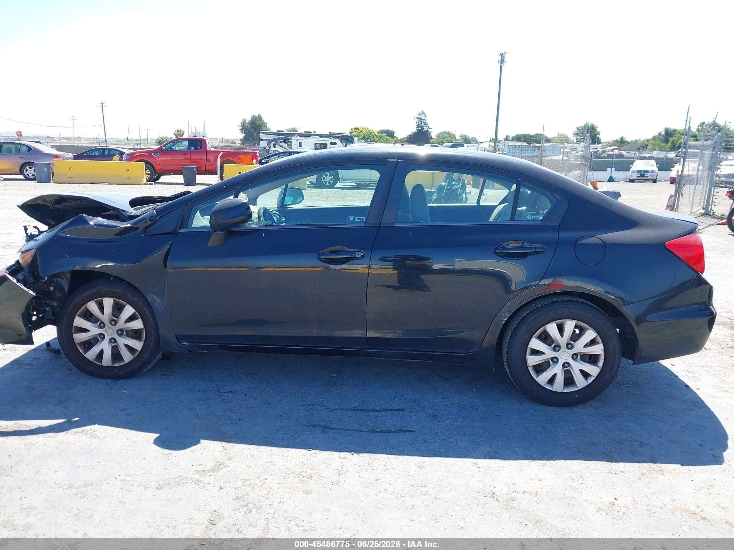 2012 Honda Civic Lx Black vin: 19XFB2F54CE353016