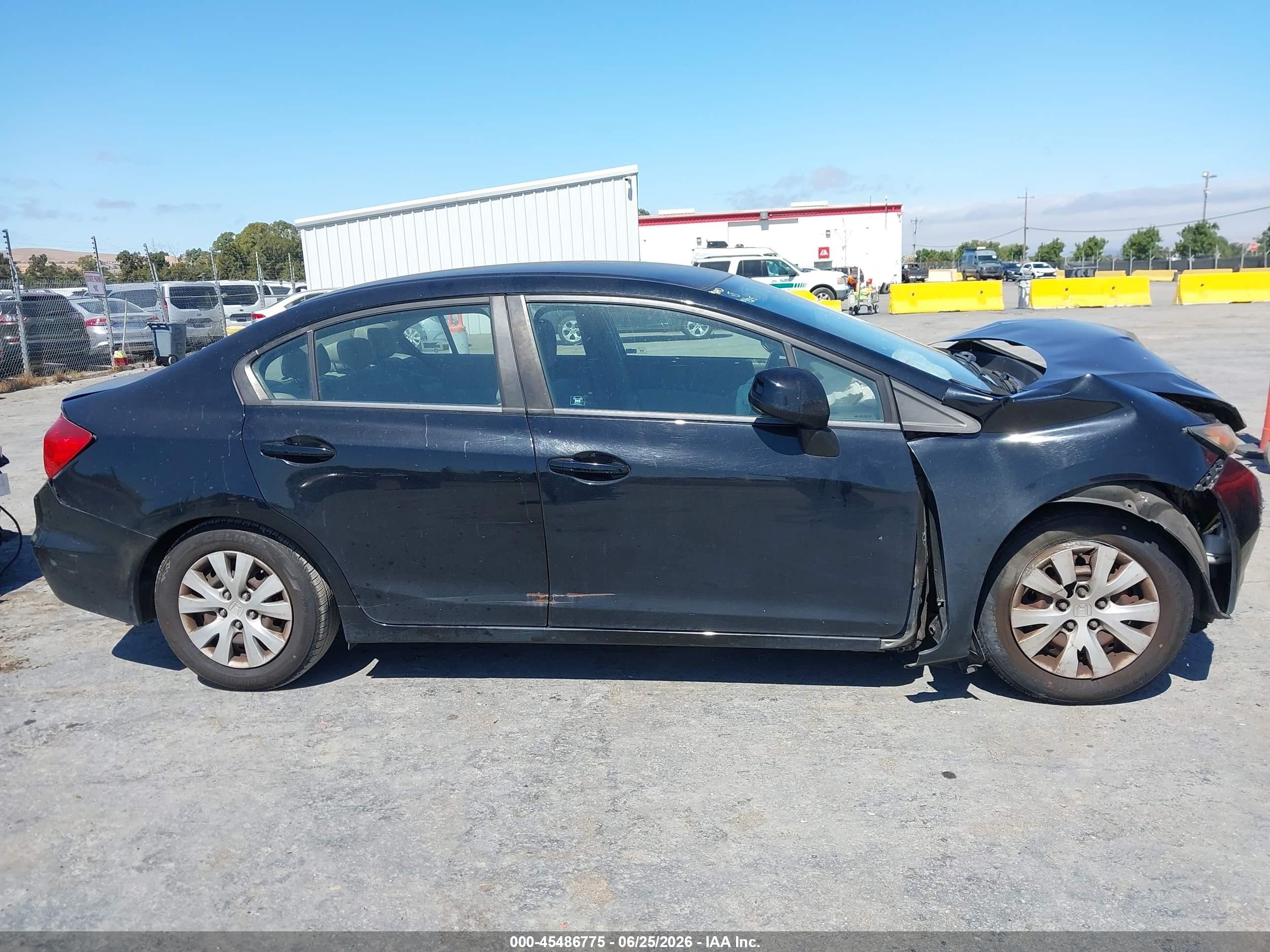2012 Honda Civic Lx Black vin: 19XFB2F54CE353016