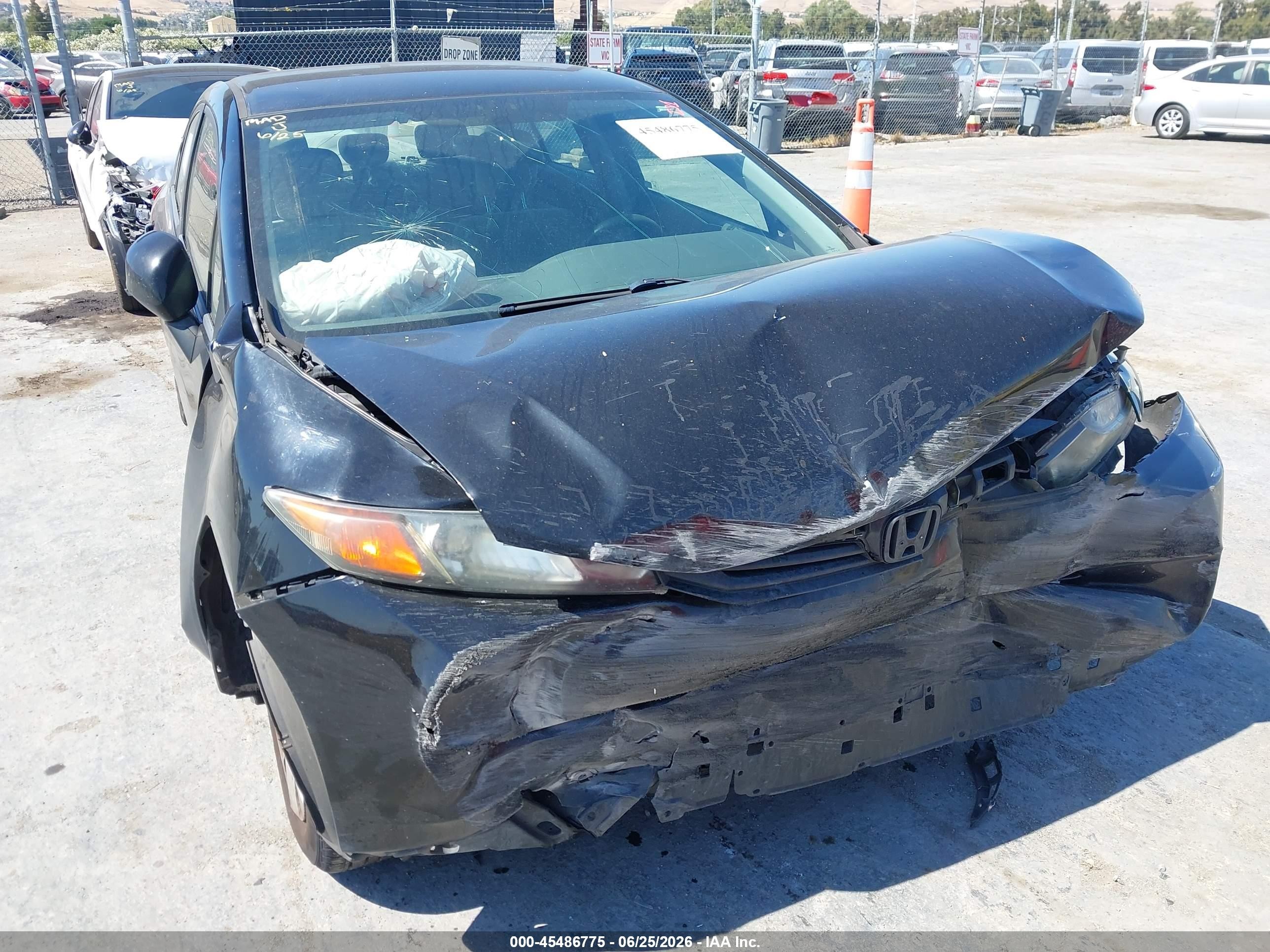 2012 Honda Civic Lx Black vin: 19XFB2F54CE353016