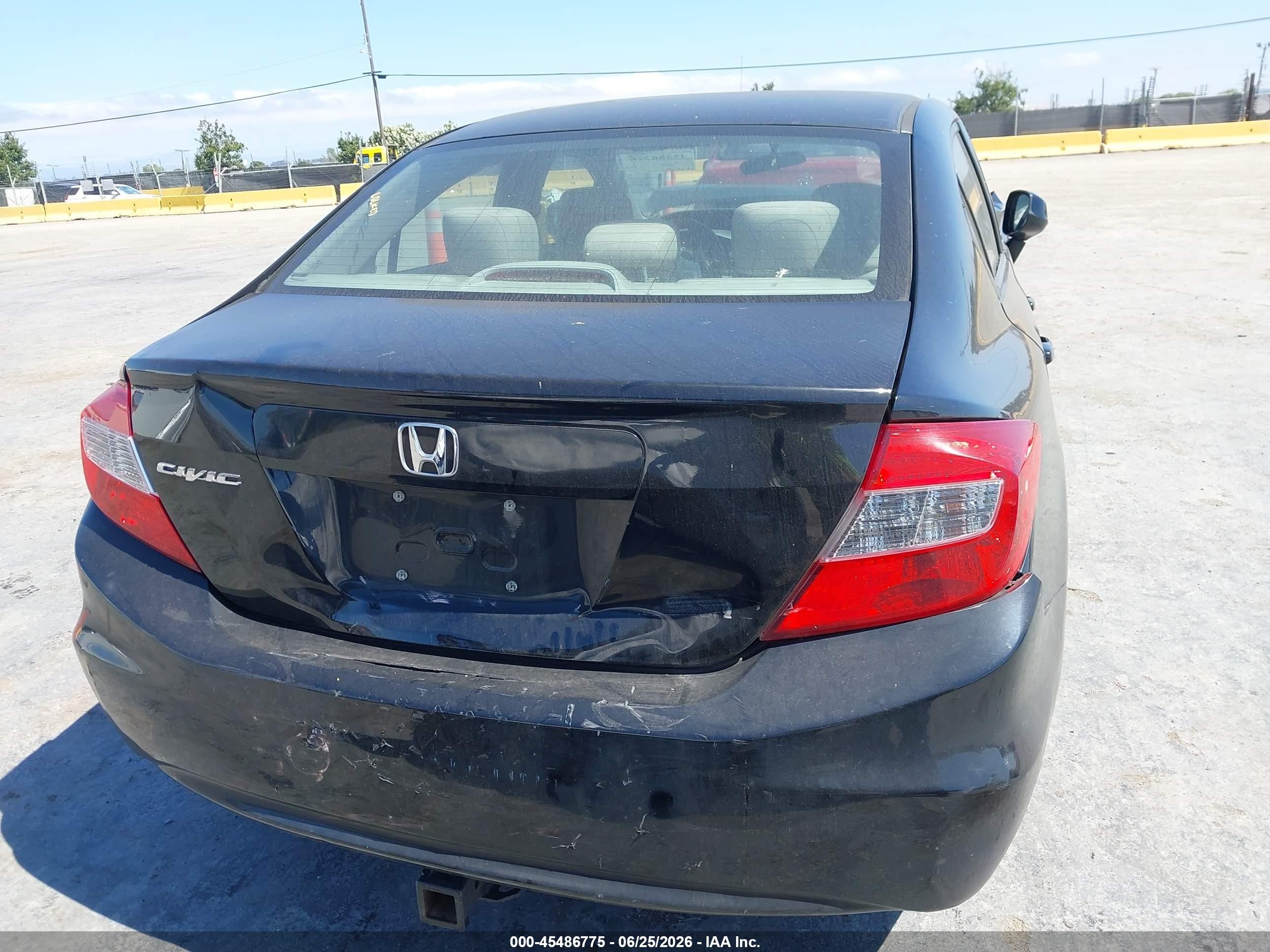2012 Honda Civic Lx Black vin: 19XFB2F54CE353016
