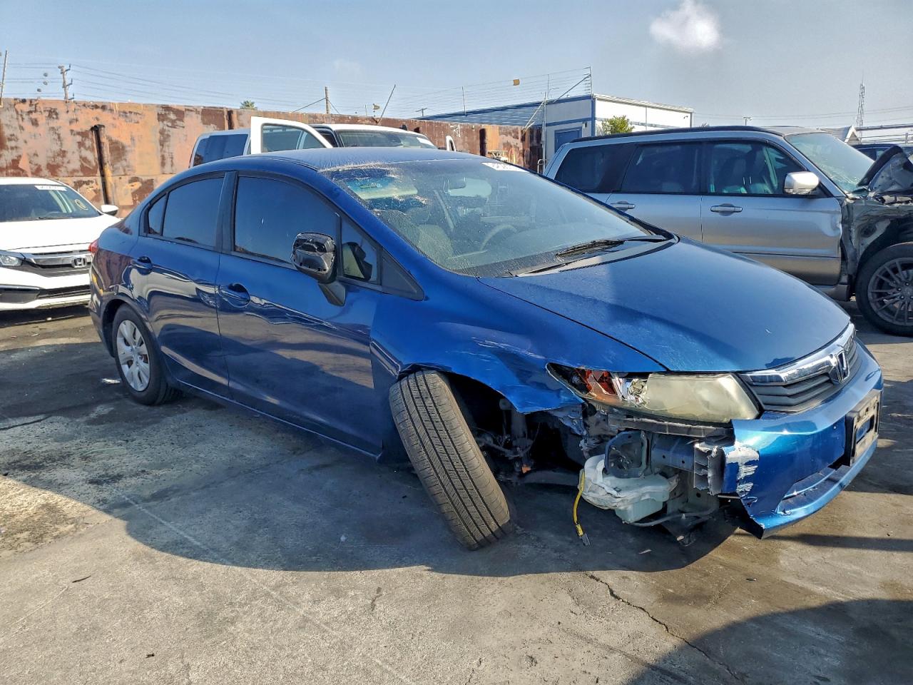 2012 Honda Civic Lx Blue vin: 19XFB2F54CE354862