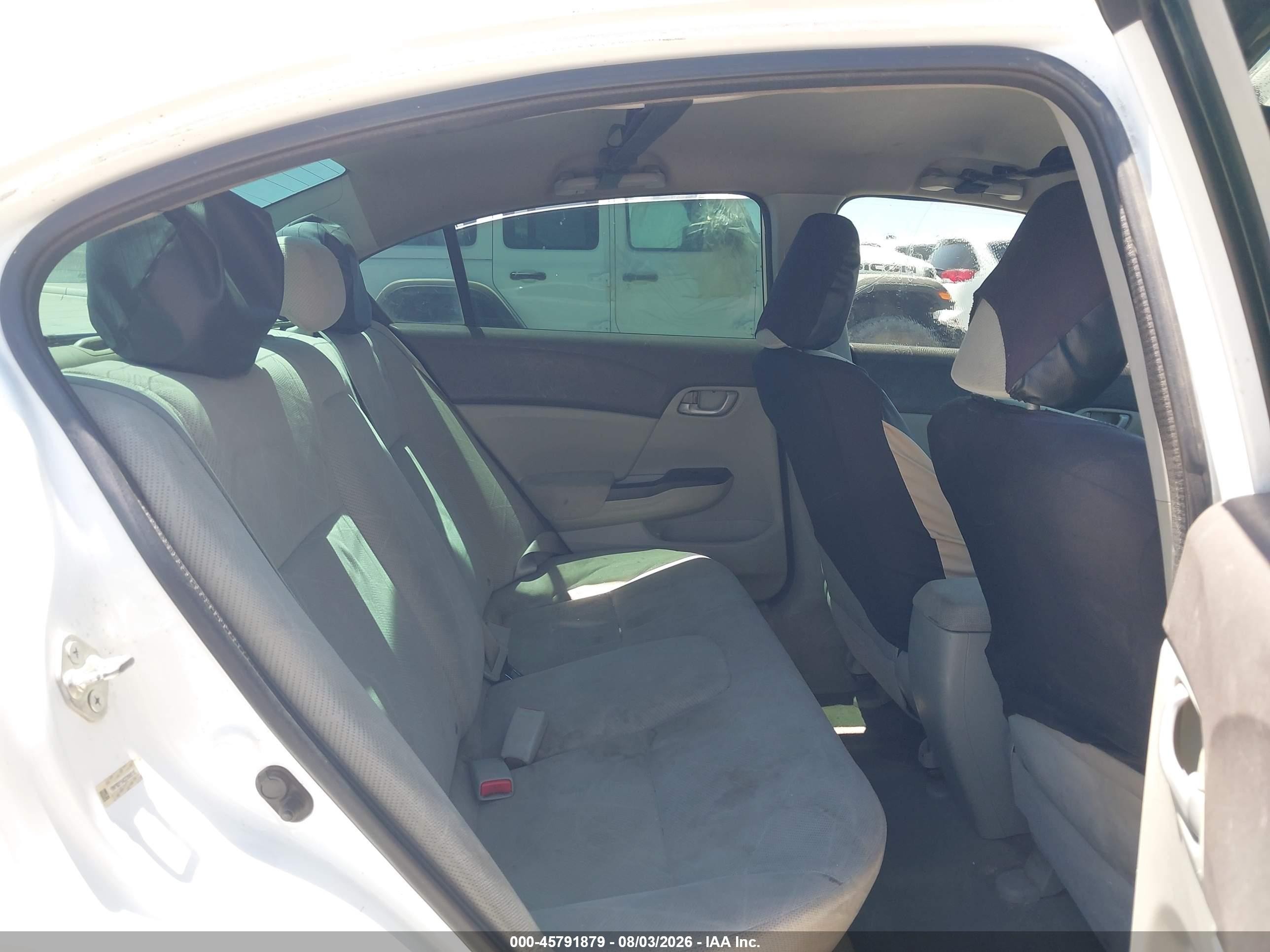 2012 Honda Civic Lx White vin: 19XFB2F54CE356515