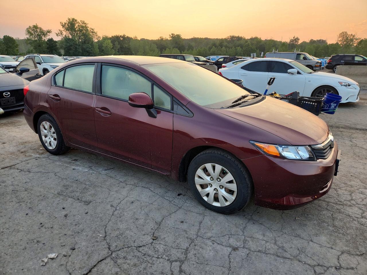 2012 Honda Civic Lx Burgundy vin: 19XFB2F54CE357289