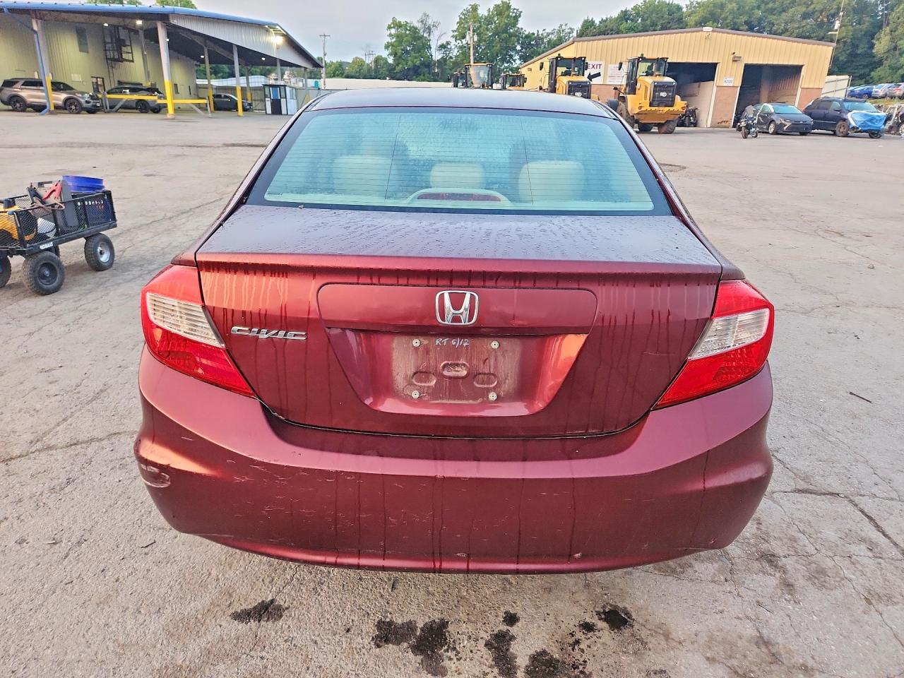 2012 Honda Civic Lx Burgundy vin: 19XFB2F54CE357289