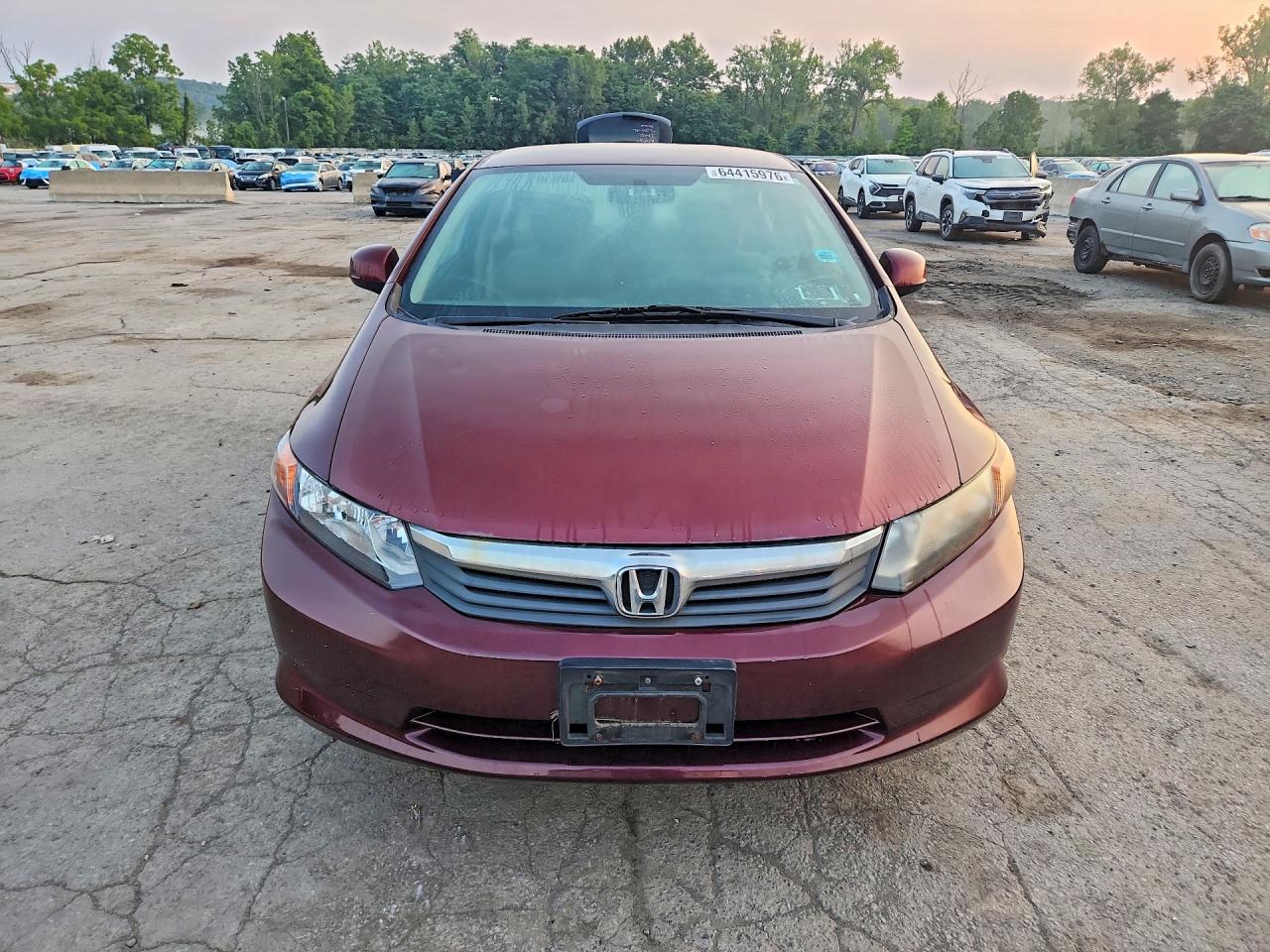 2012 Honda Civic Lx Burgundy vin: 19XFB2F54CE357289