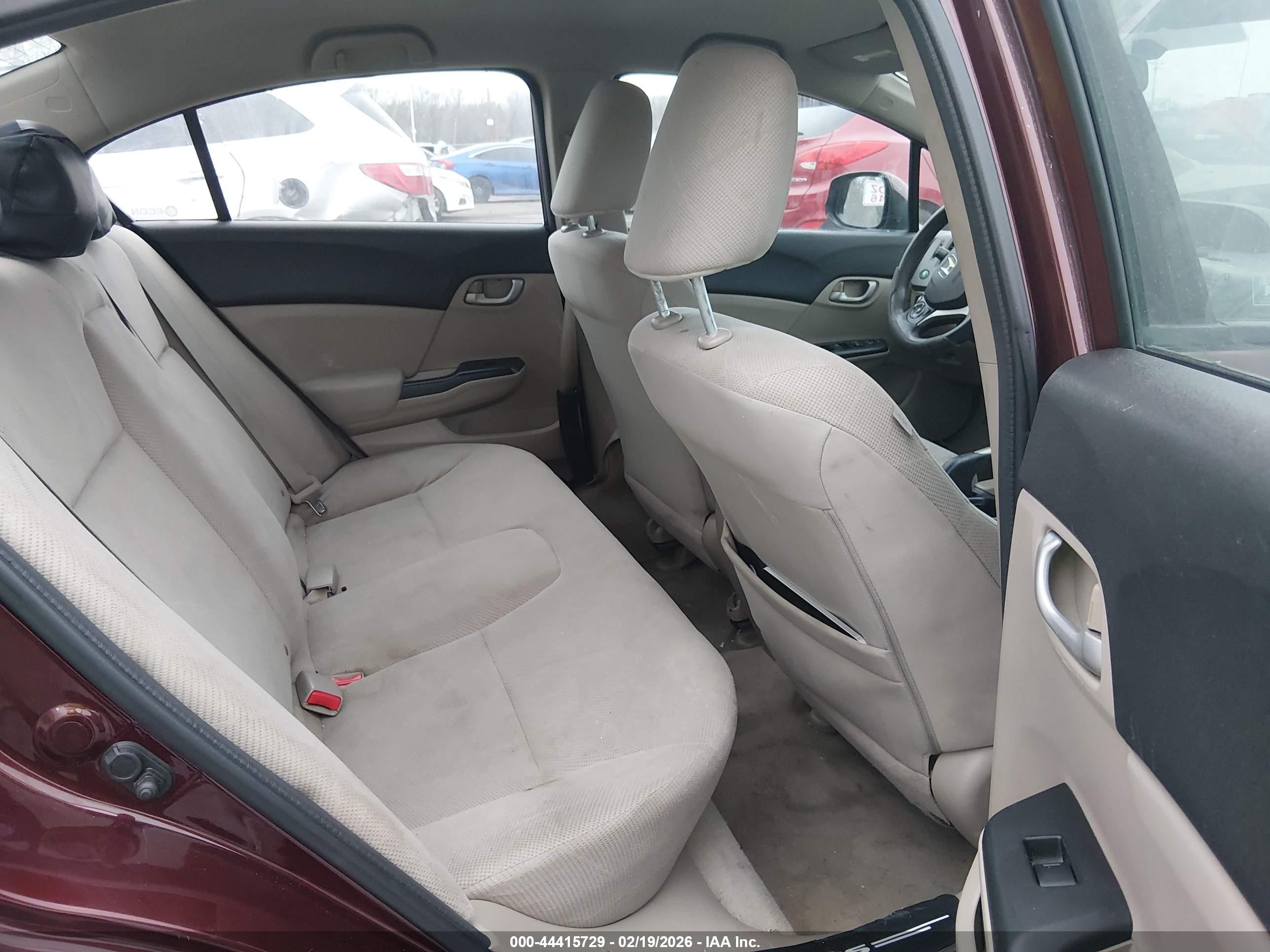 2012 Honda Civic Lx Burgundy vin: 19XFB2F54CE357325