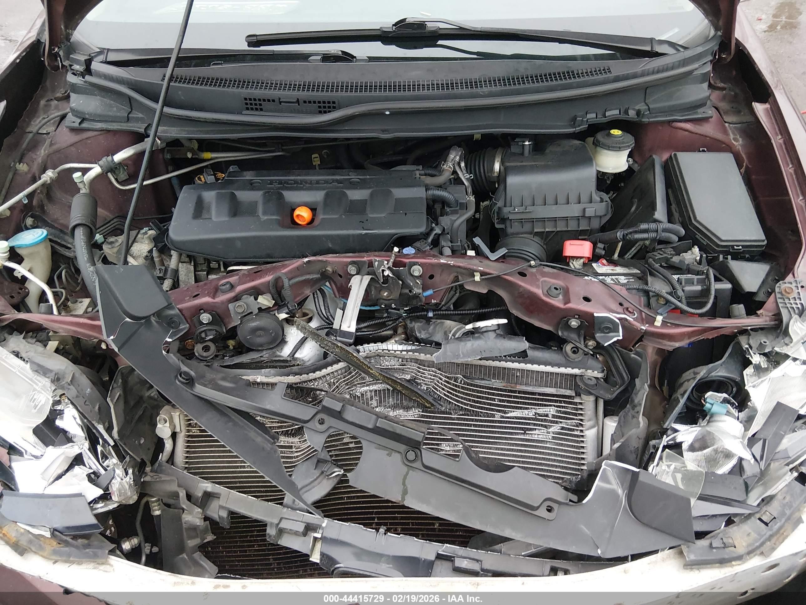 2012 Honda Civic Lx Burgundy vin: 19XFB2F54CE357325
