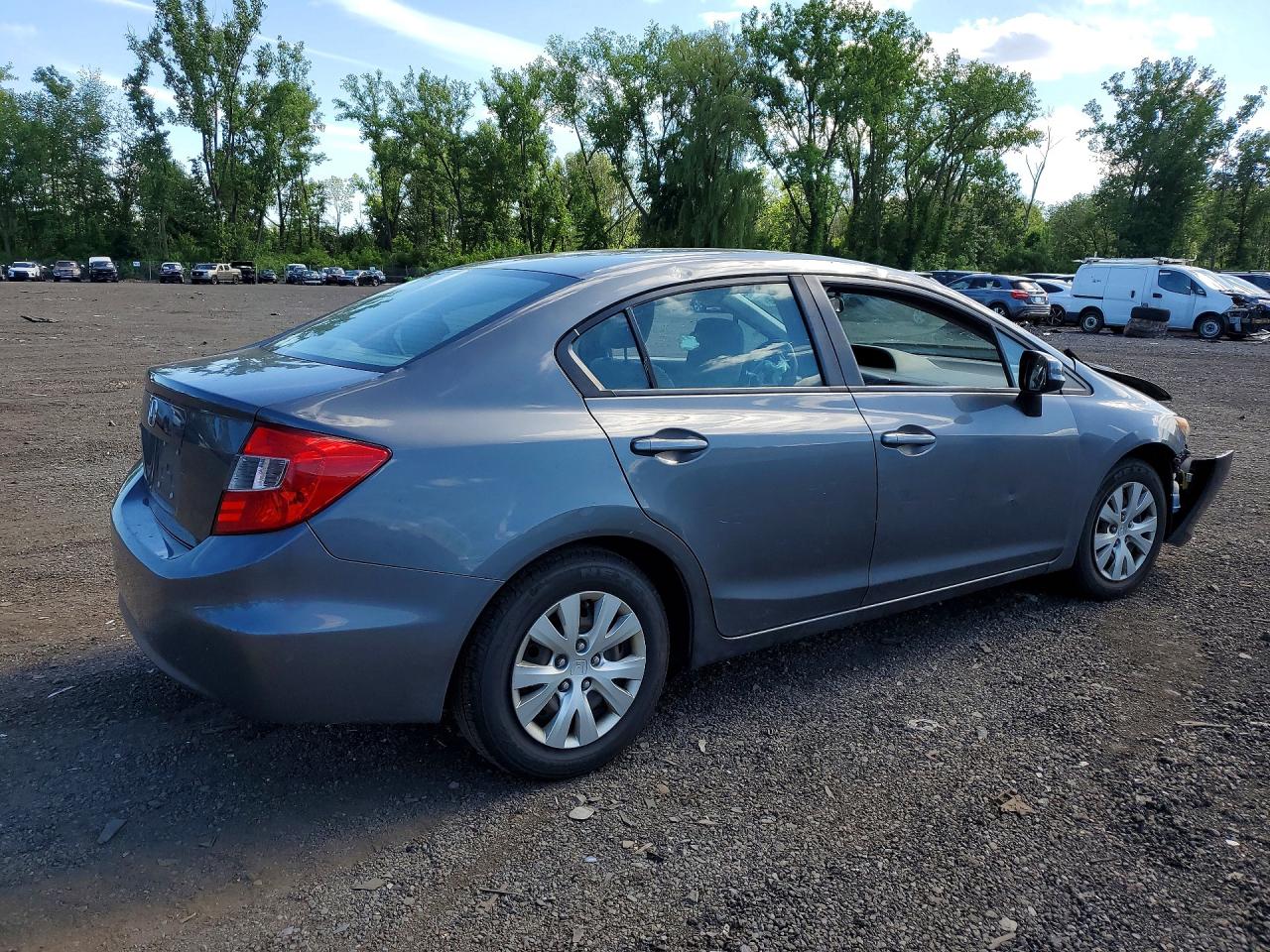 2012 Honda Civic Lx Gray vin: 19XFB2F54CE365781