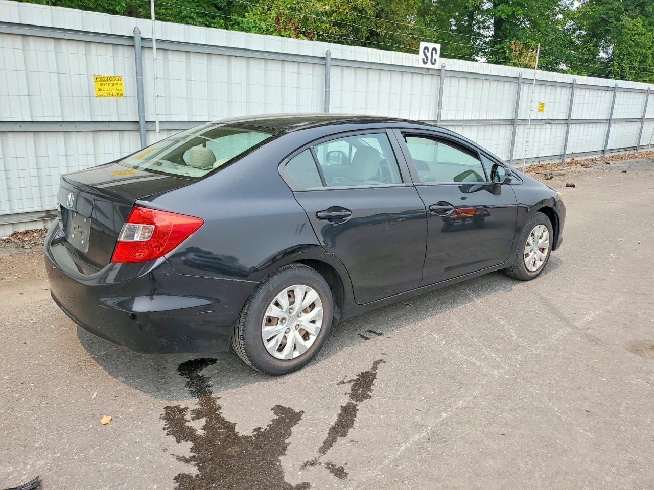 2012 Honda Civic Lx Black vin: 19XFB2F54CE371192