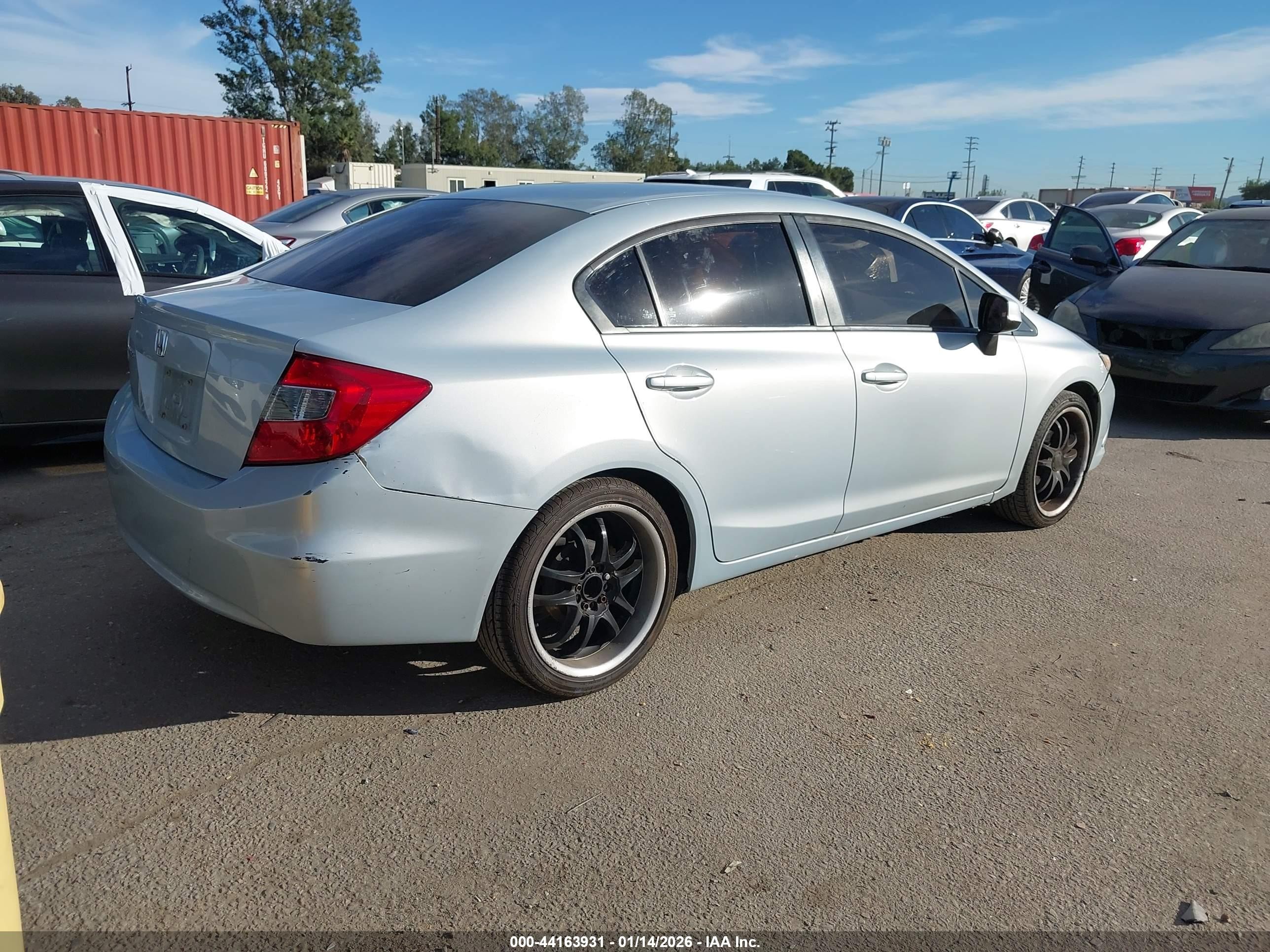 2012 Honda Civic Lx Light Blue vin: 19XFB2F54CE371208