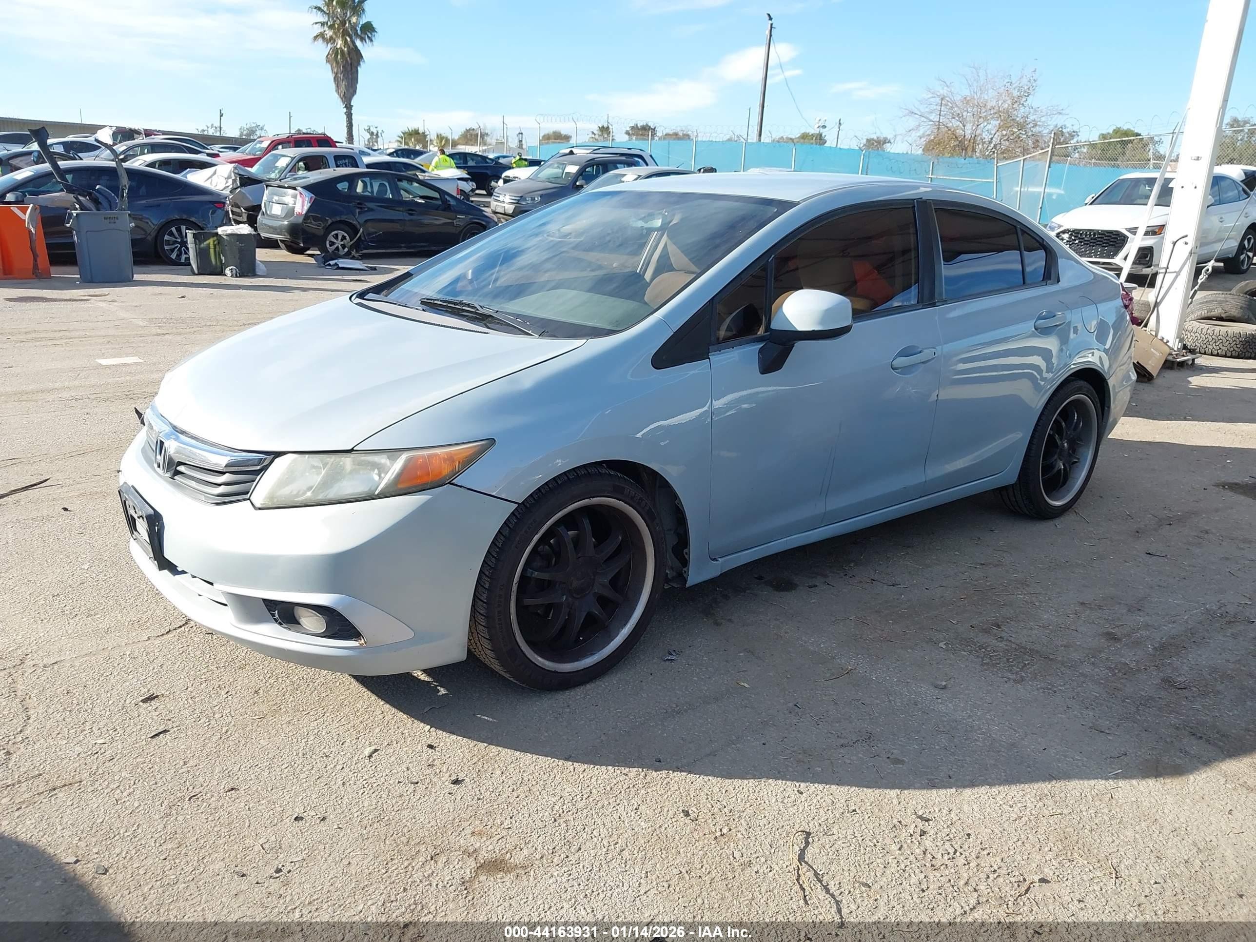 2012 Honda Civic Lx Light Blue vin: 19XFB2F54CE371208