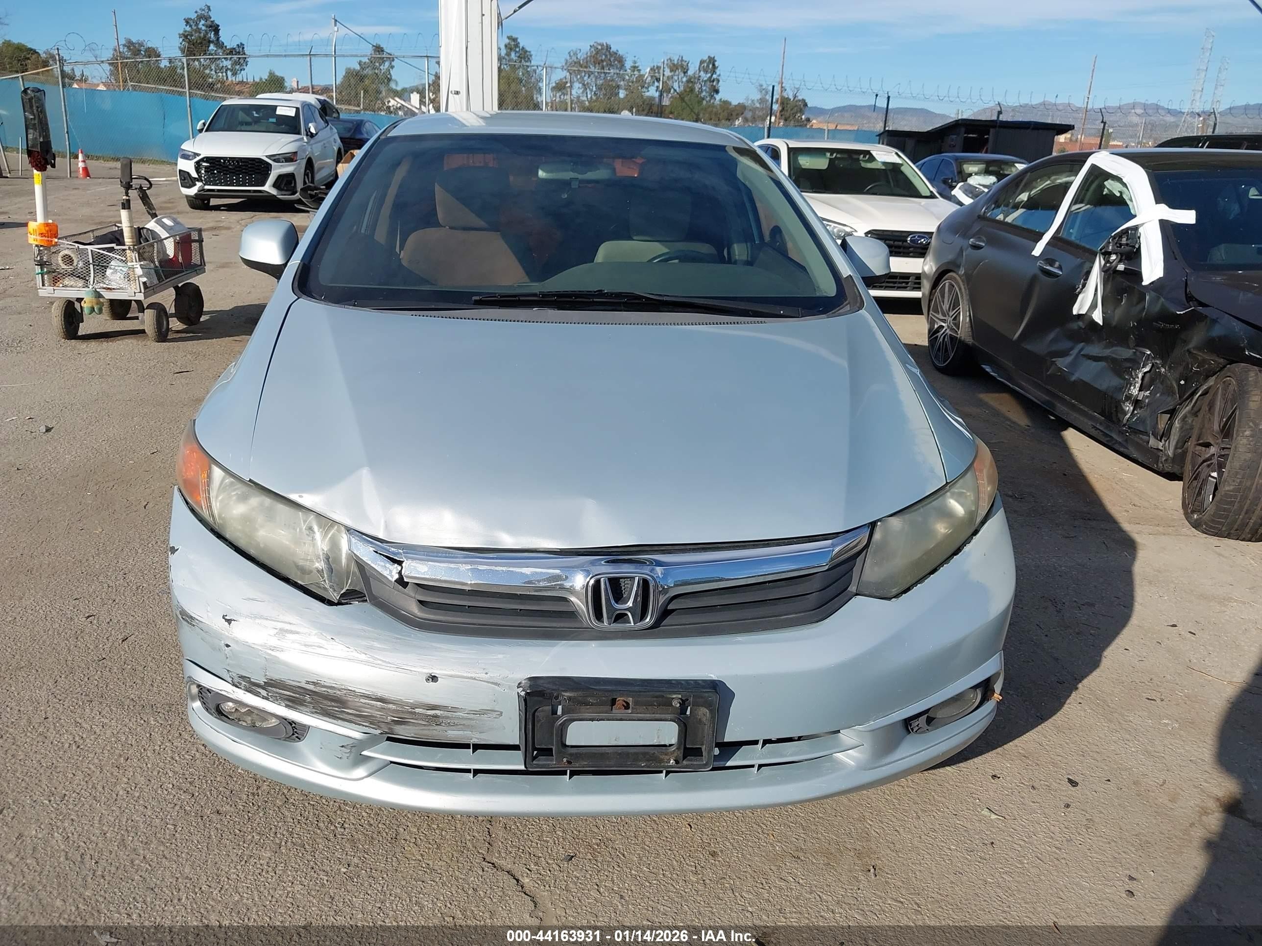 2012 Honda Civic Lx Light Blue vin: 19XFB2F54CE371208