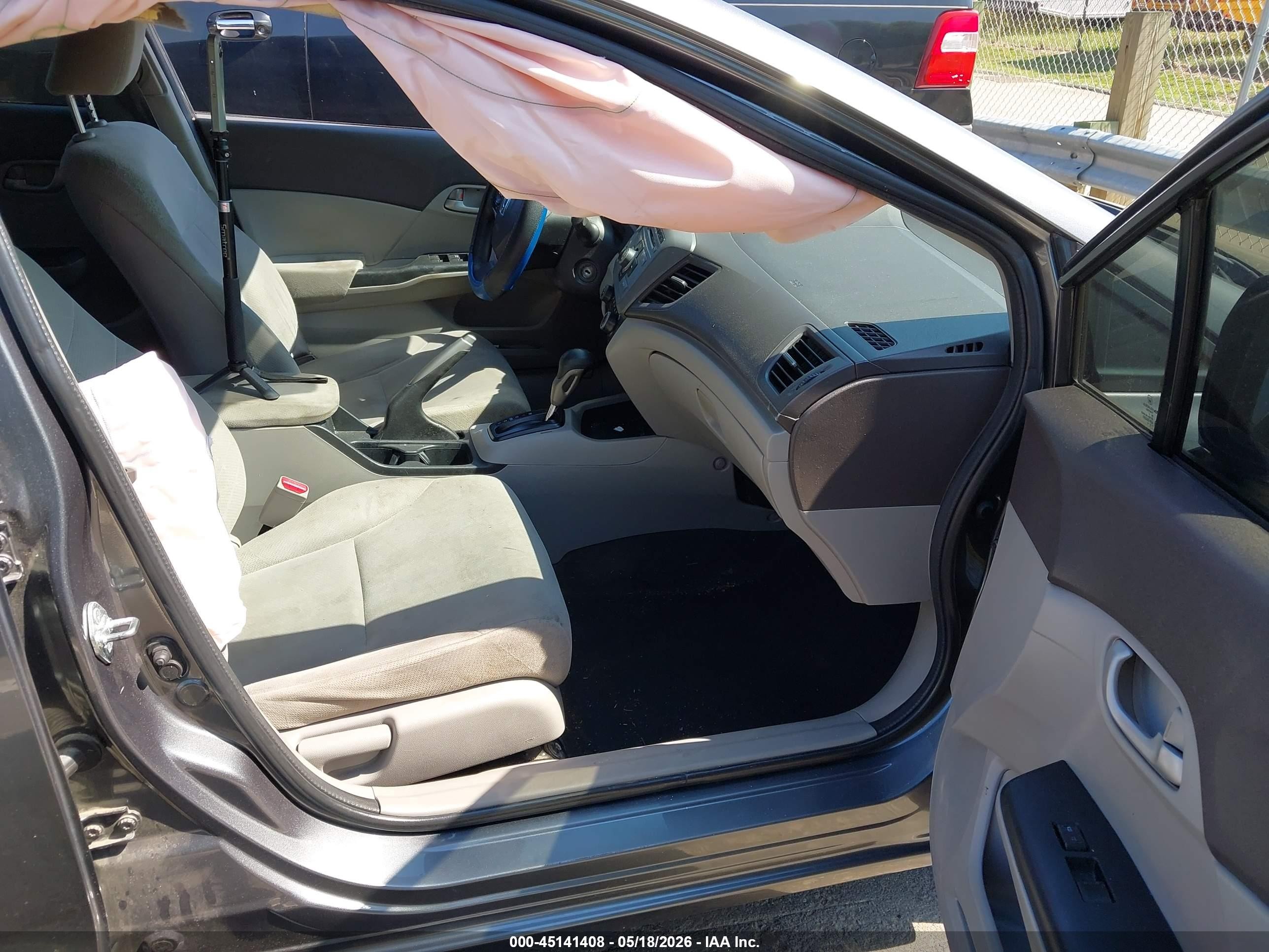 2012 Honda Civic Lx Gray vin: 19XFB2F54CE376442