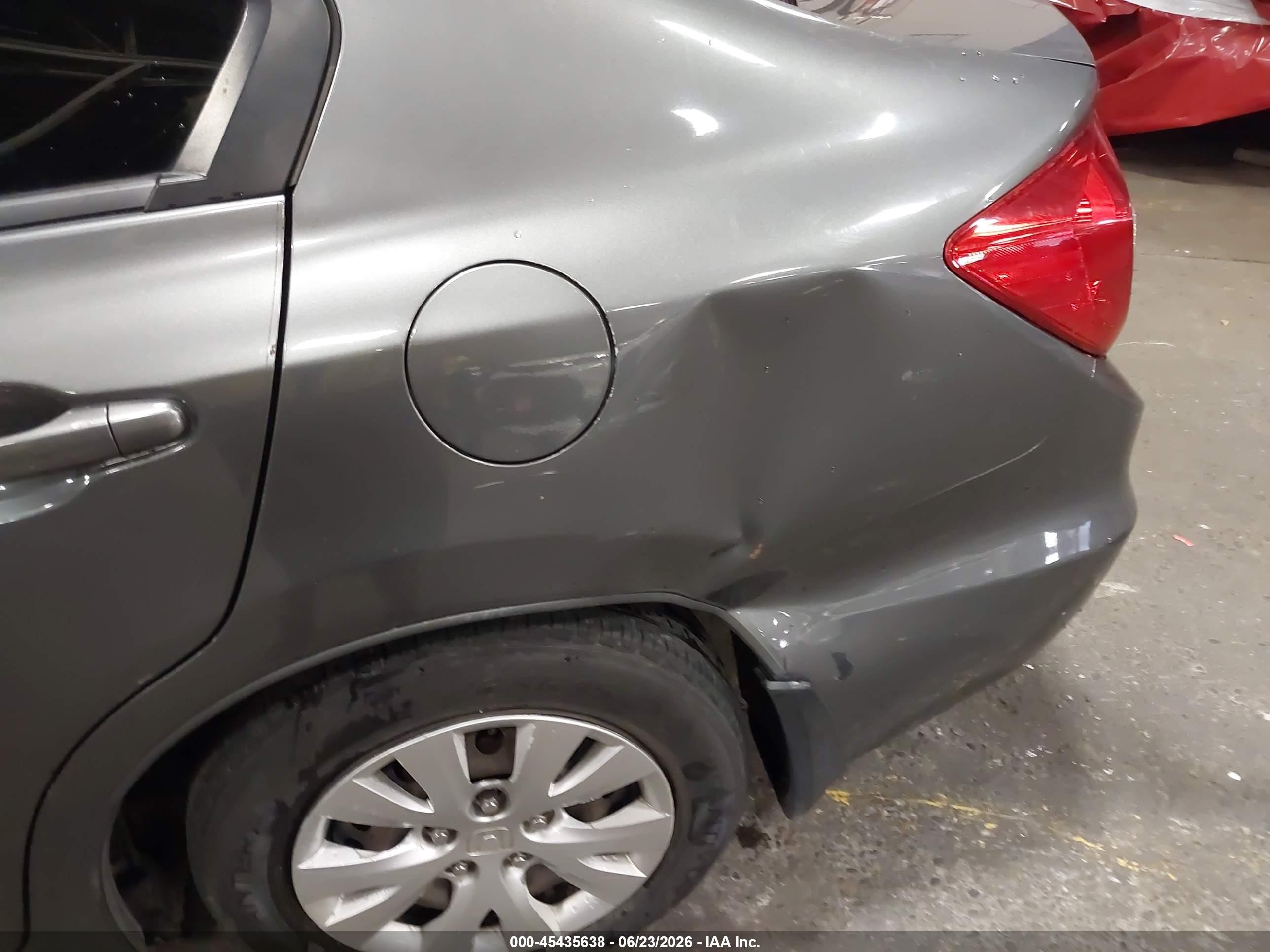 2012 Honda Civic Lx Gray vin: 19XFB2F54CE380491