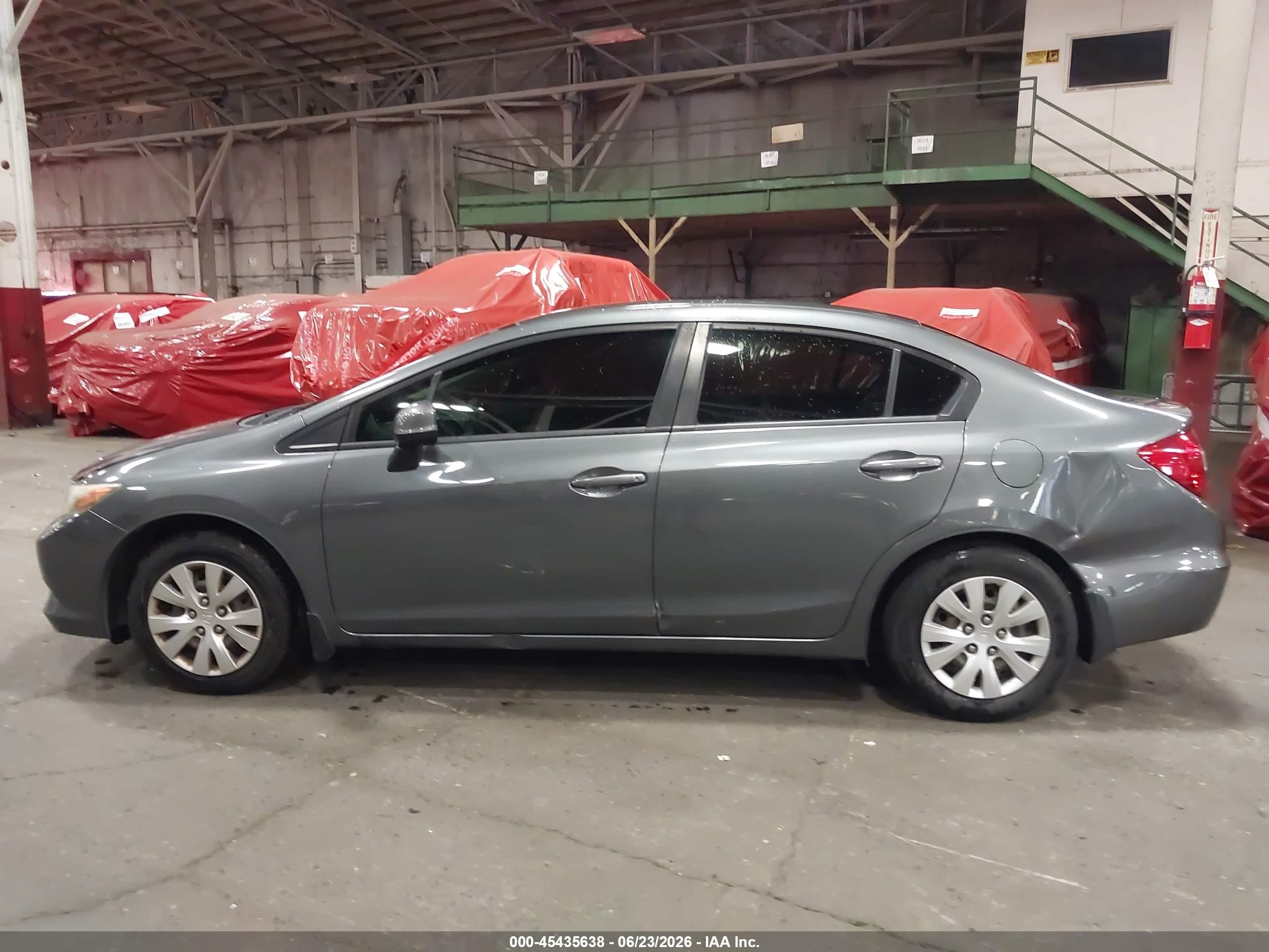 2012 Honda Civic Lx Gray vin: 19XFB2F54CE380491