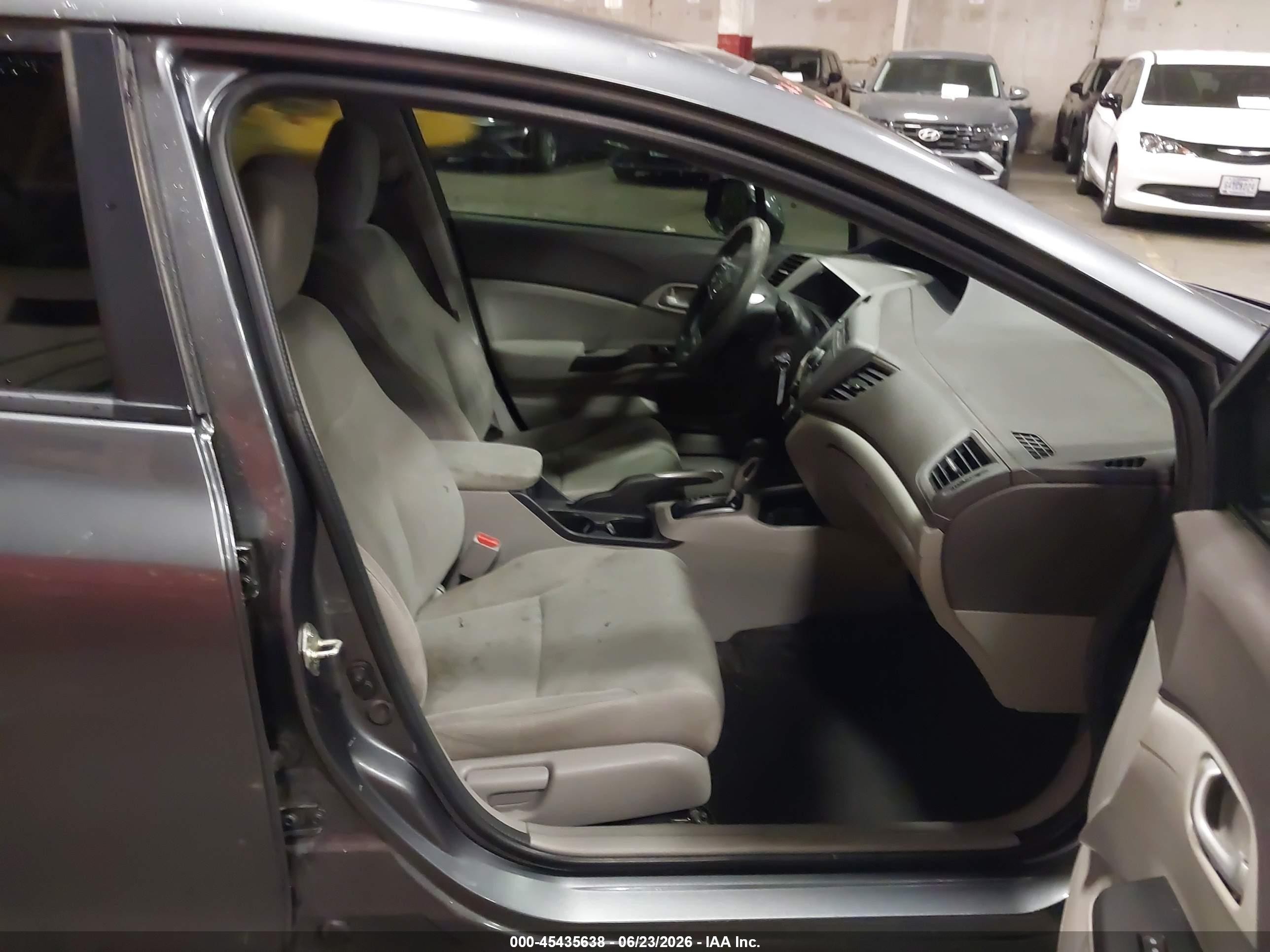 2012 Honda Civic Lx Gray vin: 19XFB2F54CE380491