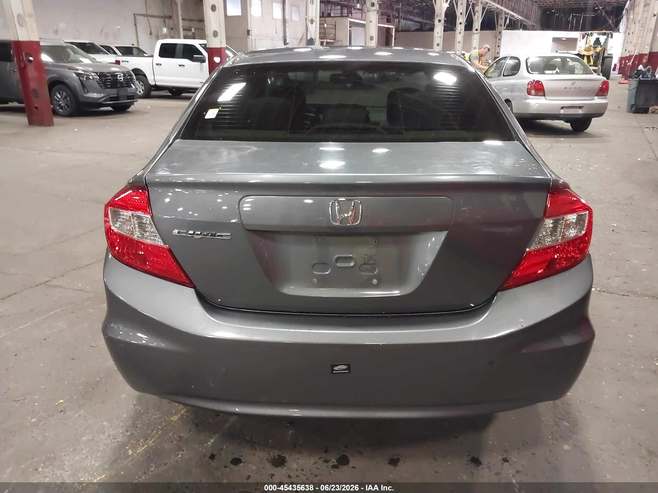 2012 Honda Civic Lx Gray vin: 19XFB2F54CE380491