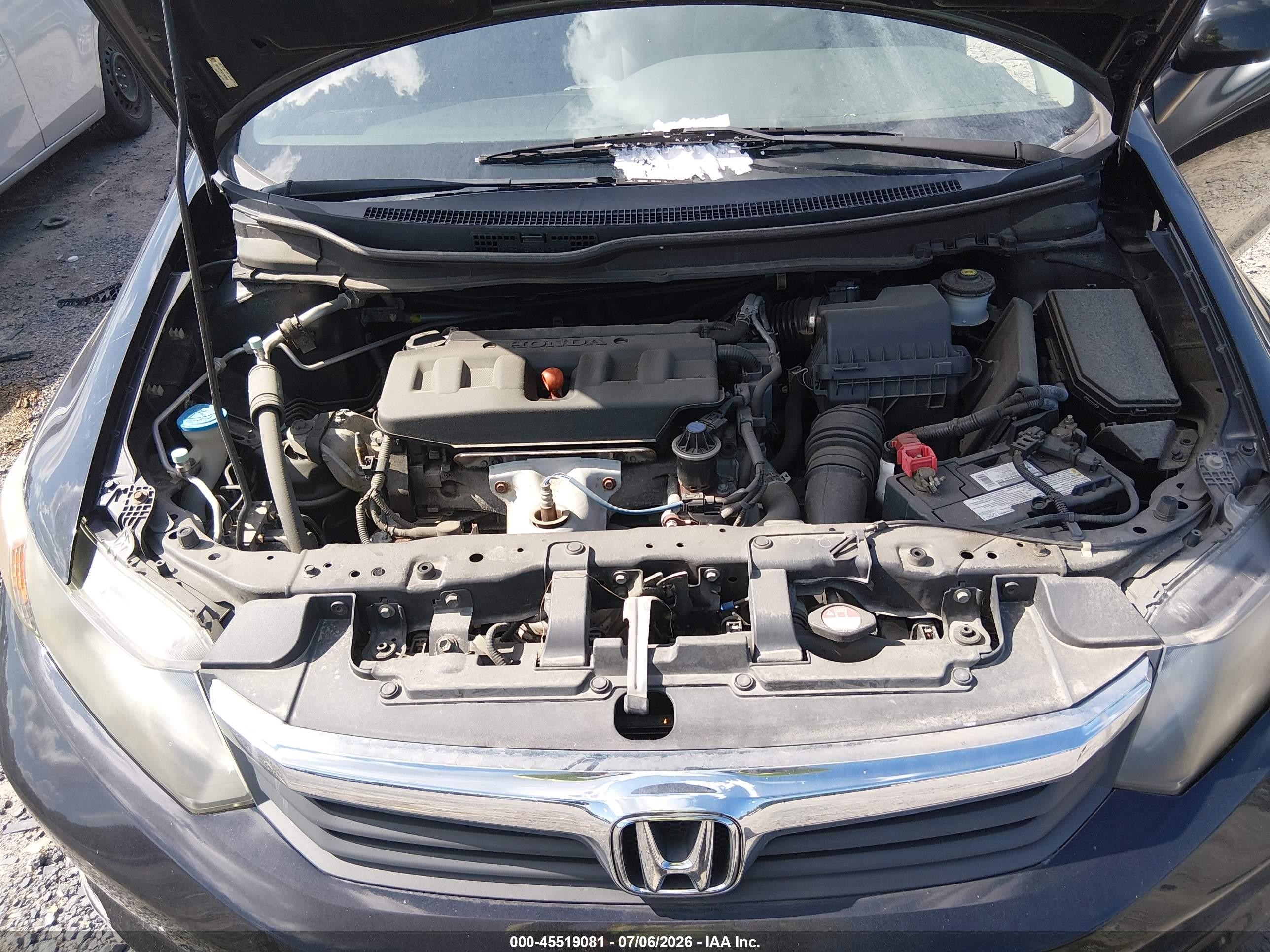 2012 Honda Civic Lx Black vin: 19XFB2F54CE383049