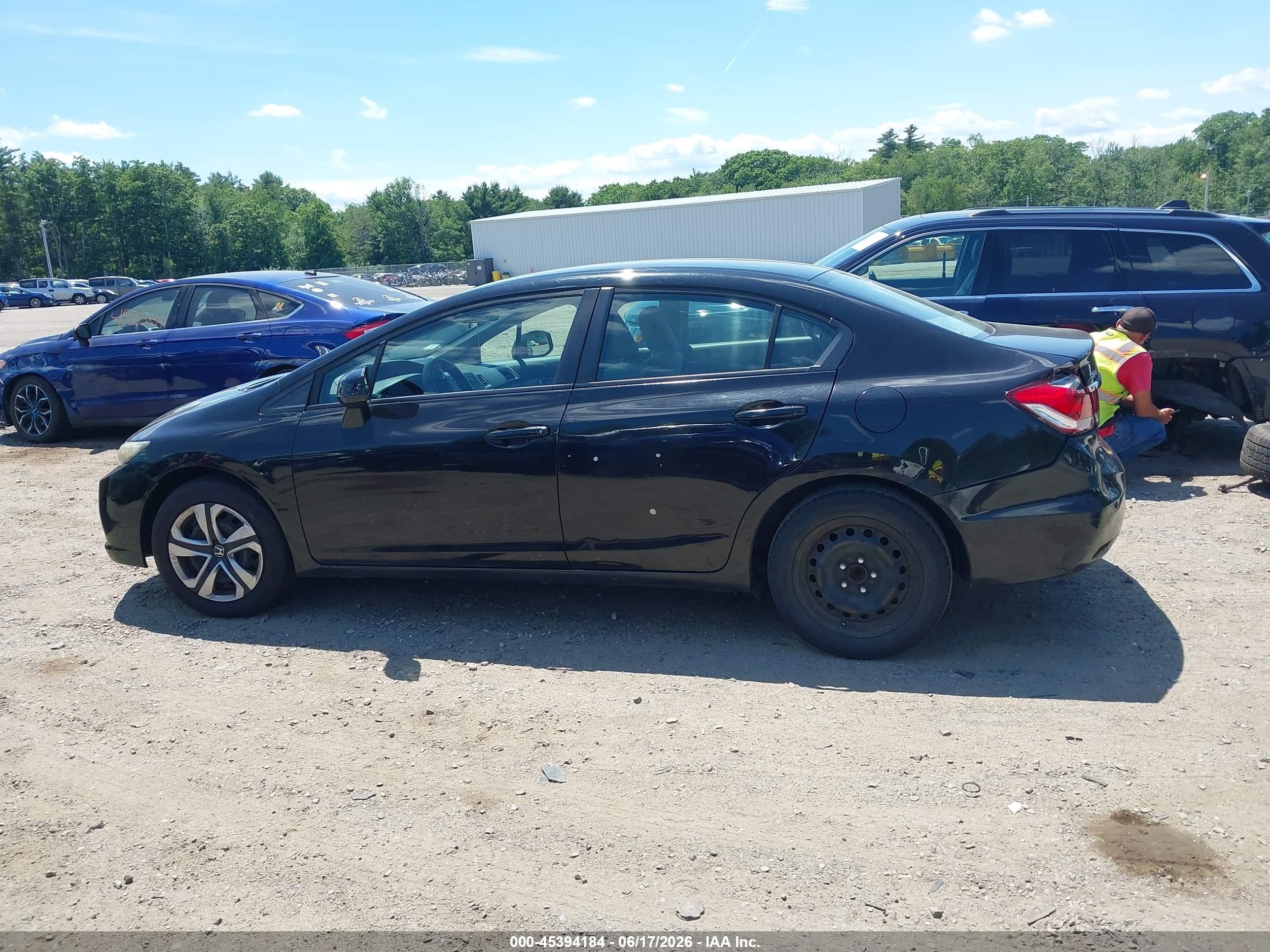 2013 Honda Civic Lx Black vin: 19XFB2F54DE002219