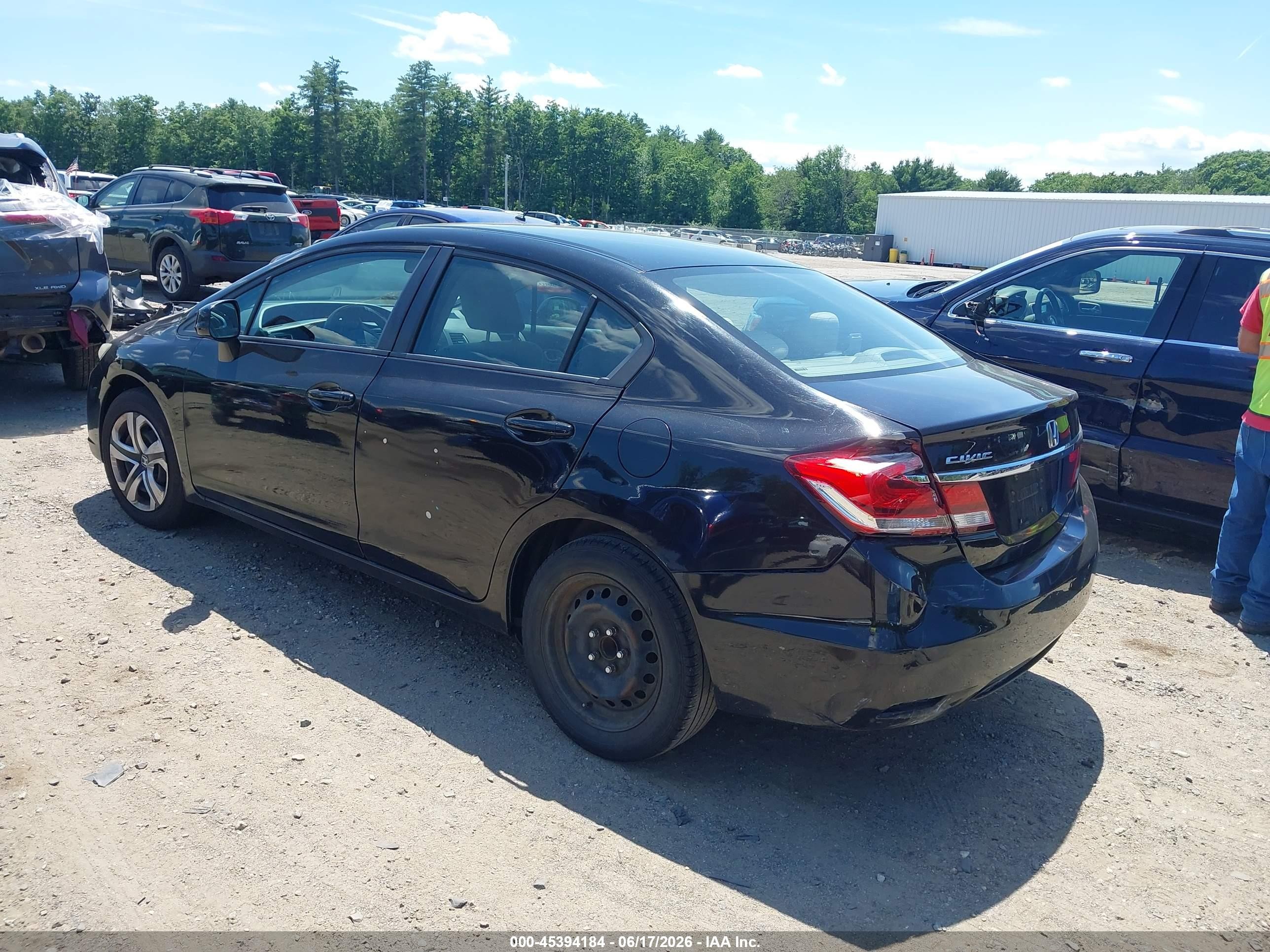 2013 Honda Civic Lx Black vin: 19XFB2F54DE002219