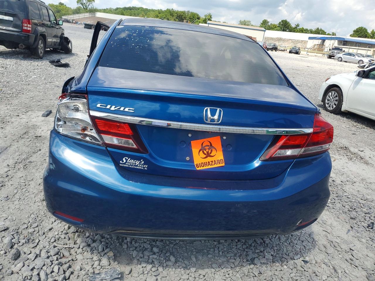 2013 Honda Civic Lx Blue vin: 19XFB2F54DE016962