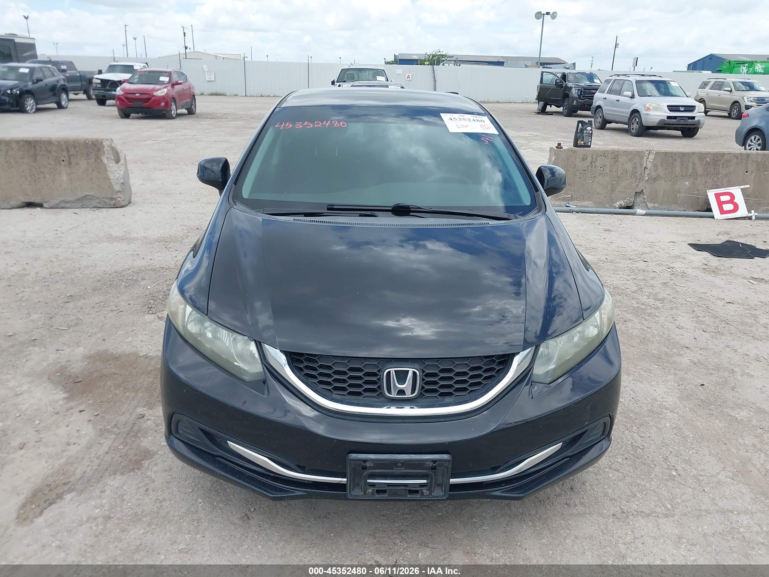 2013 Honda Civic Lx Black vin: 19XFB2F54DE019506