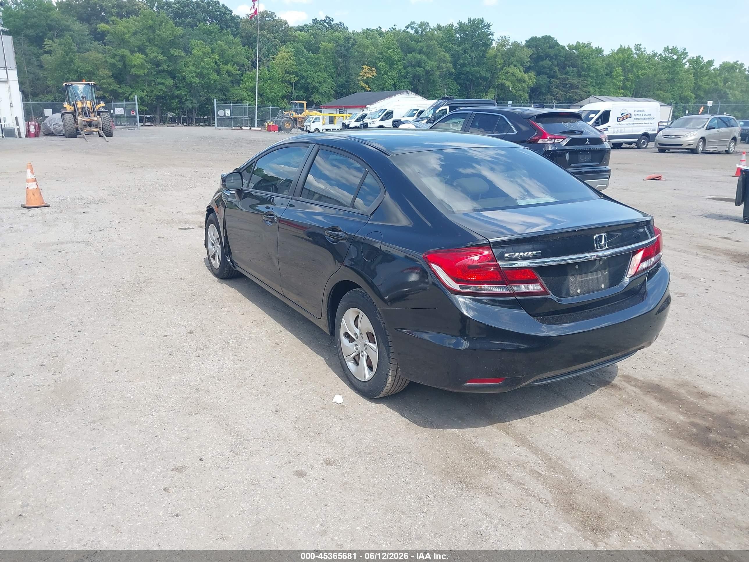 2013 Honda Civic Lx Black vin: 19XFB2F54DE022521