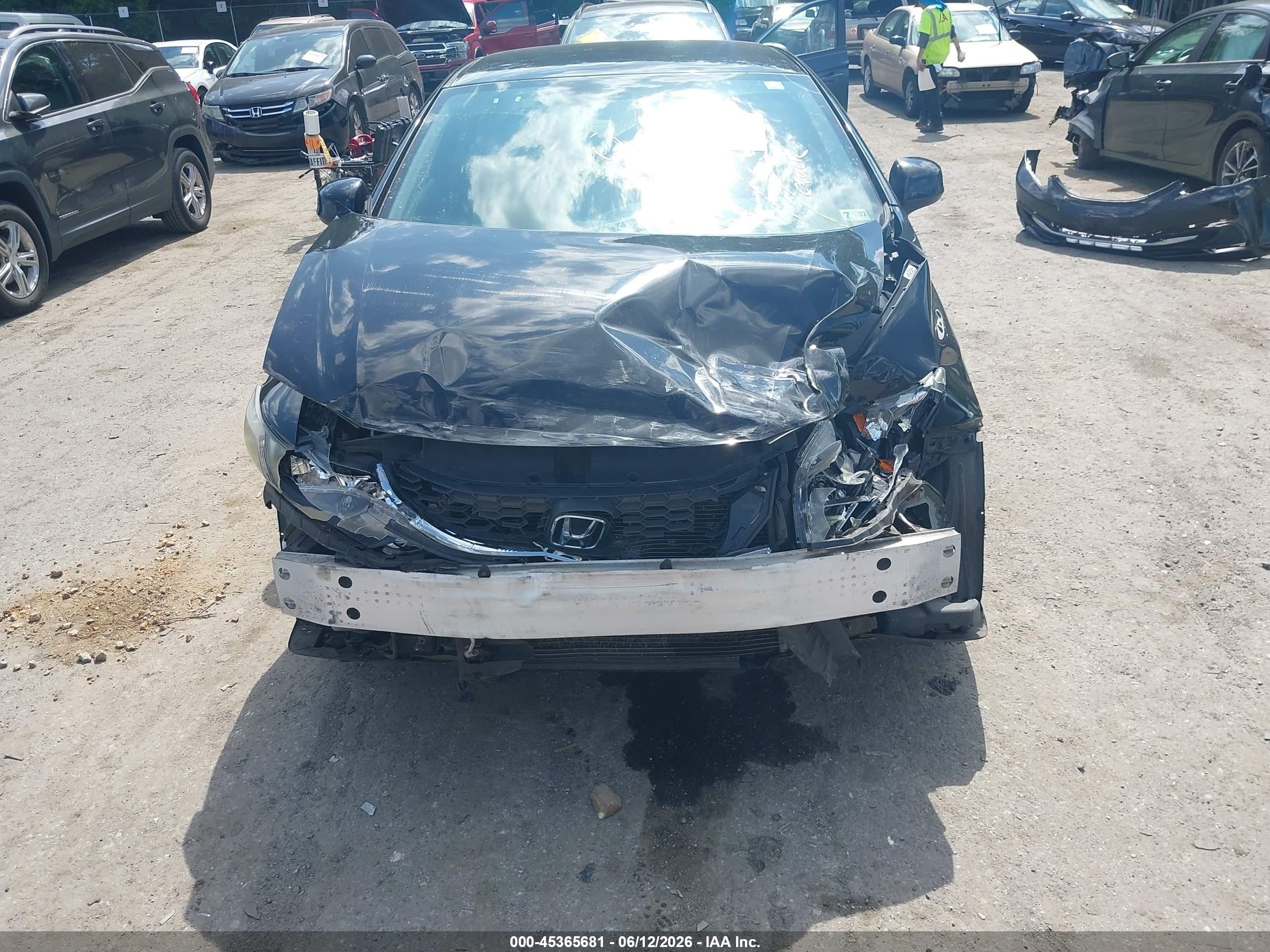 2013 Honda Civic Lx Black vin: 19XFB2F54DE022521